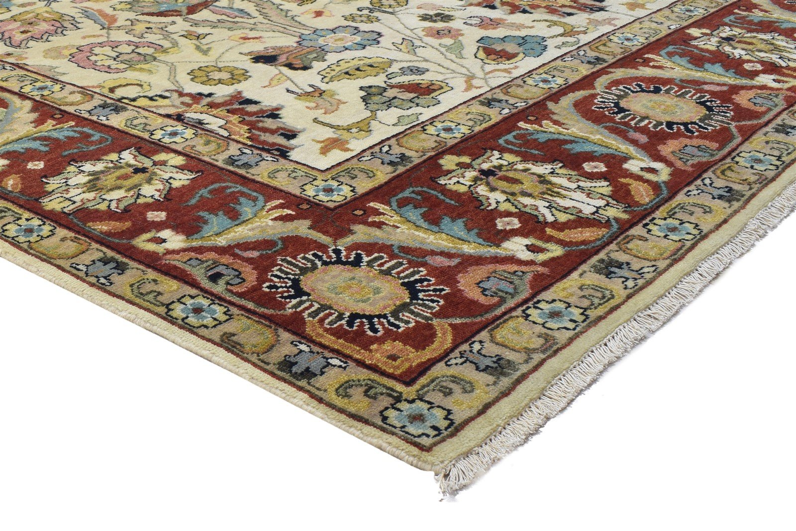 9' X 12' Rug Wool Beige Persian Hand Knotted Mughal Oriental Large Carpet   7864201740437