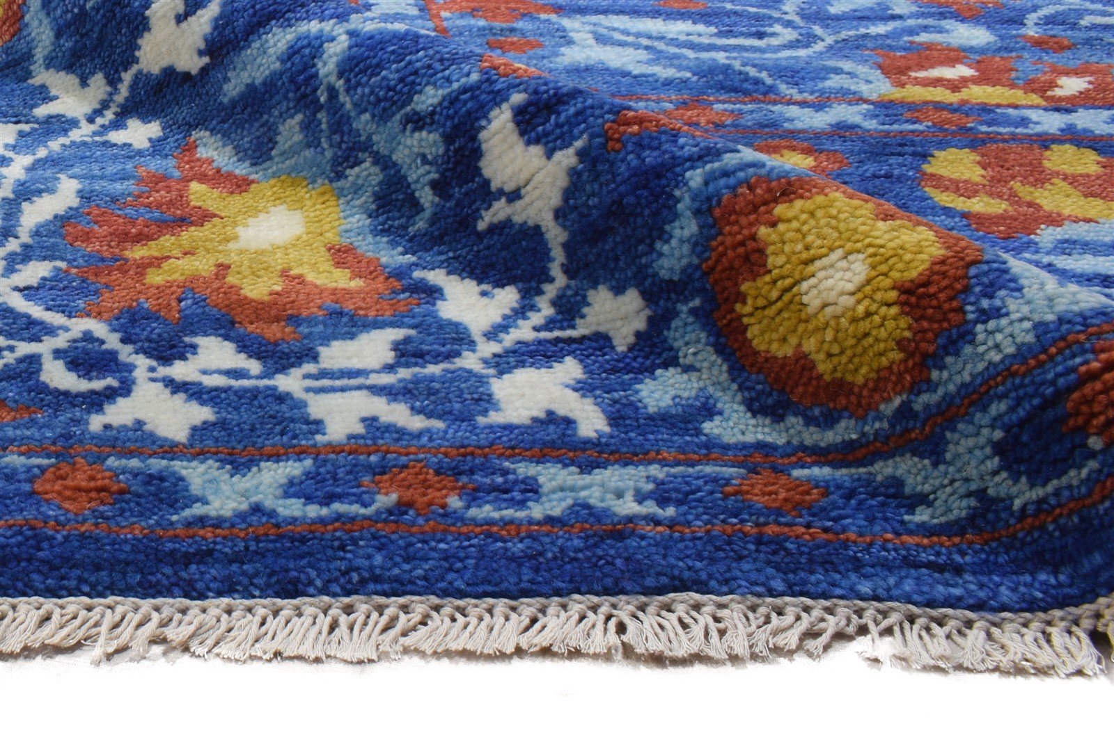 9' X 12' Rug Wool Blue Persian Hand Knotted Mughal Oriental Large Carpet   7864966742165