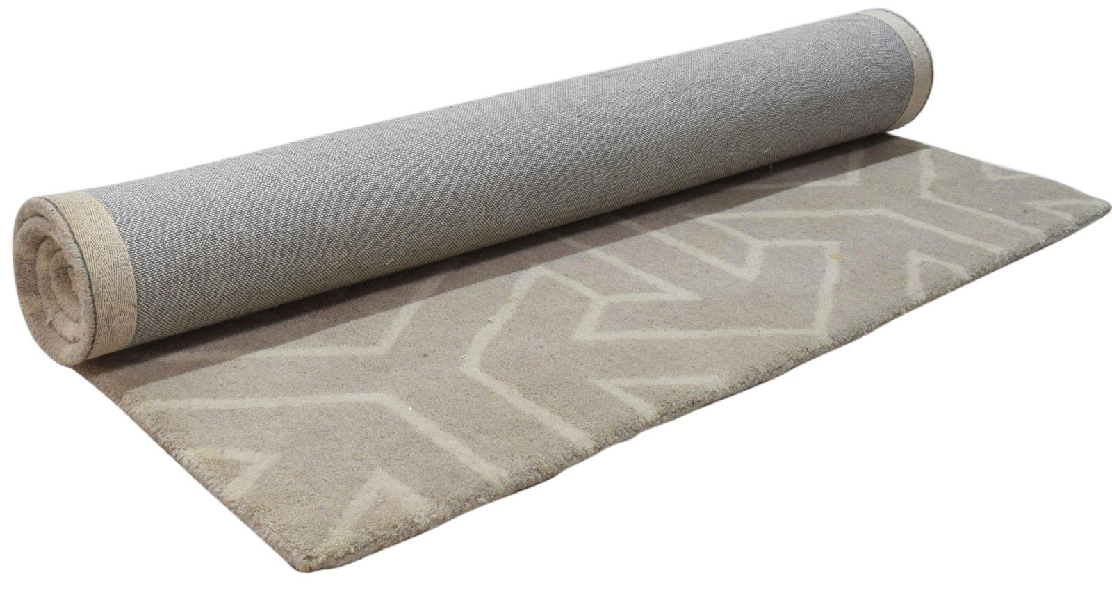 4' X 6' Rug Wool Beige Modern Hand Tufted Scandinavian Arrows Room Size Carpet 