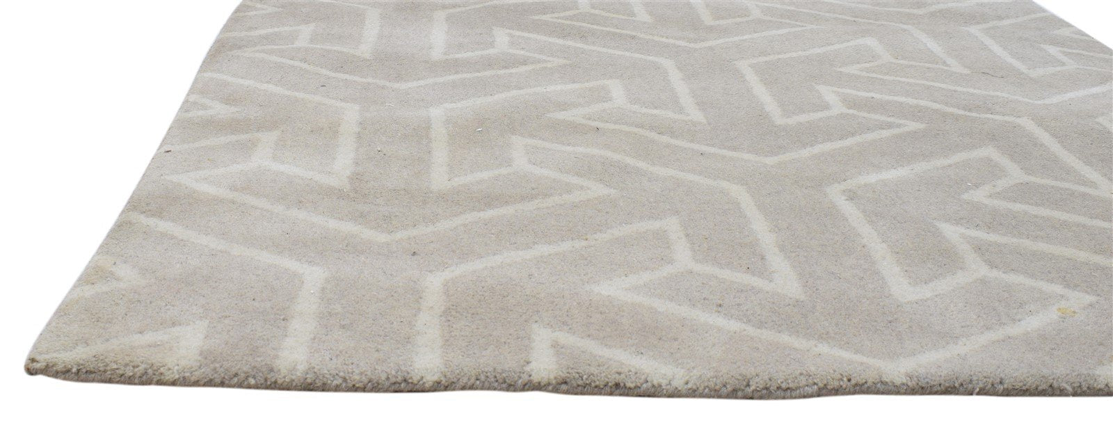 4' X 6' Rug Wool Beige Modern Hand Tufted Scandinavian Arrows Room Size Carpet