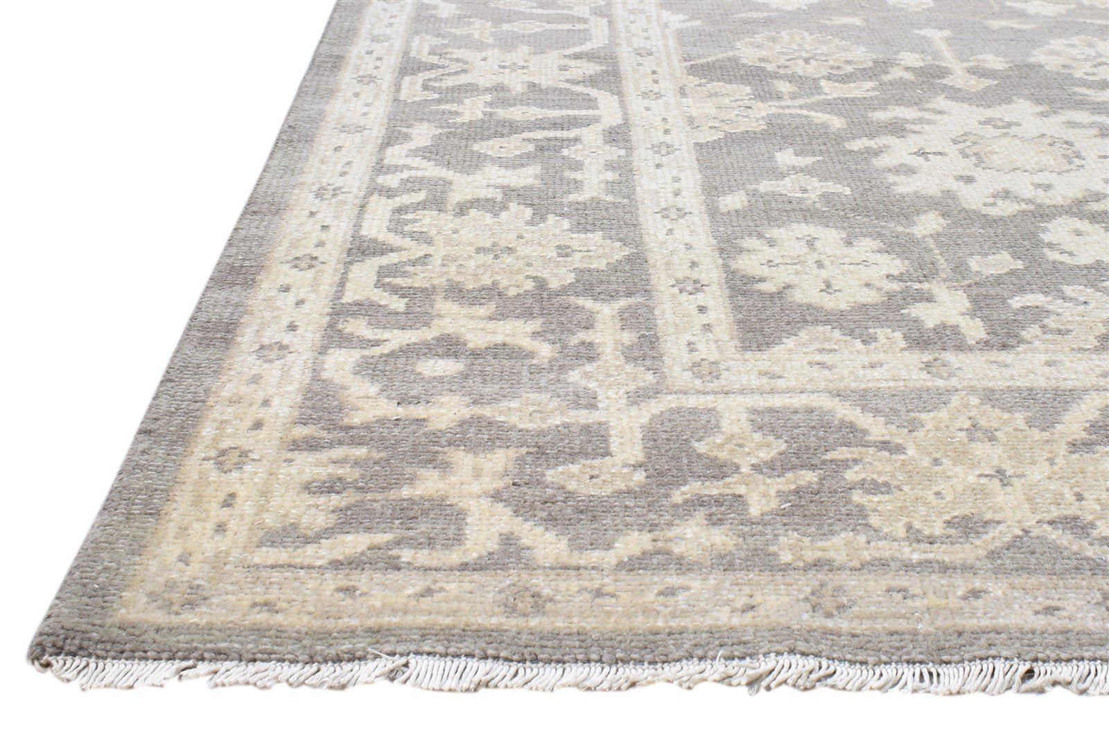 Hand Knotted Brown Wool Rug 6' X 9' Persian Oushak Oriental Room Size Carpet