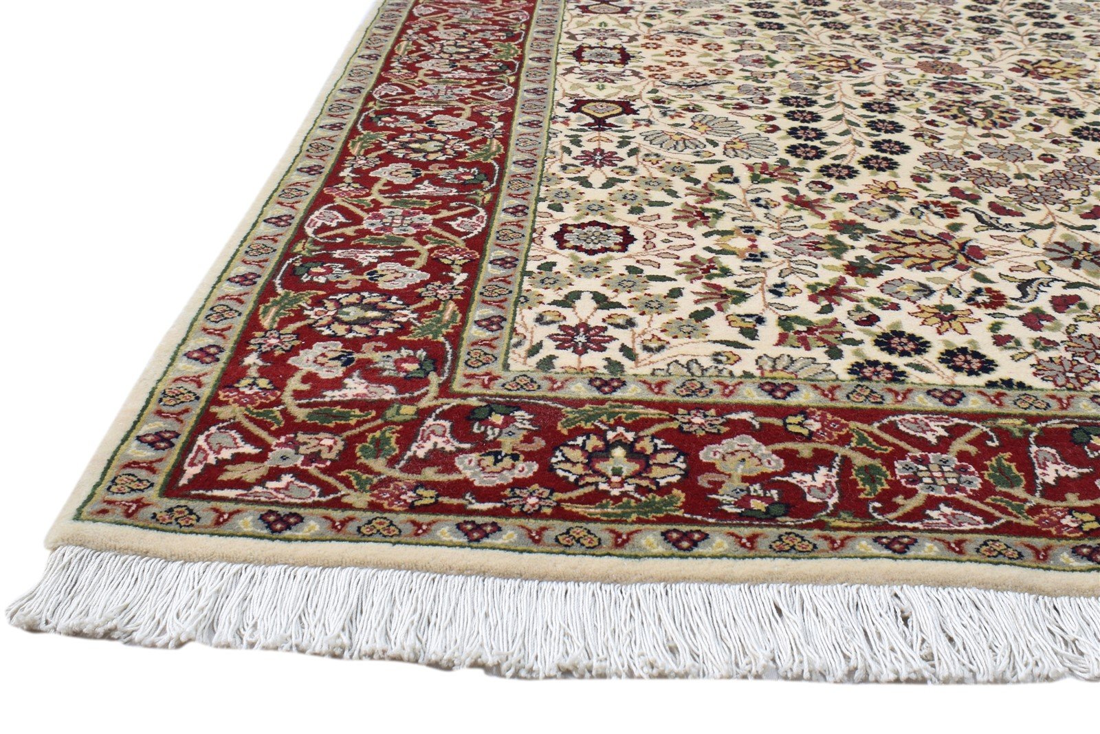 Wool Beige Rug 5' X 7' Persian Hand Knotted Kashan Oriental Room Size Carpet 