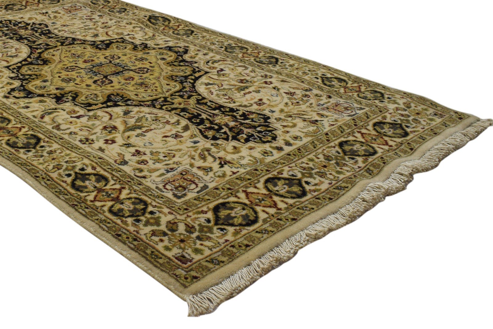 Hand Knotted Beige Wool Rug 3' X 5' Persian Nain Oriental Small Carpet 