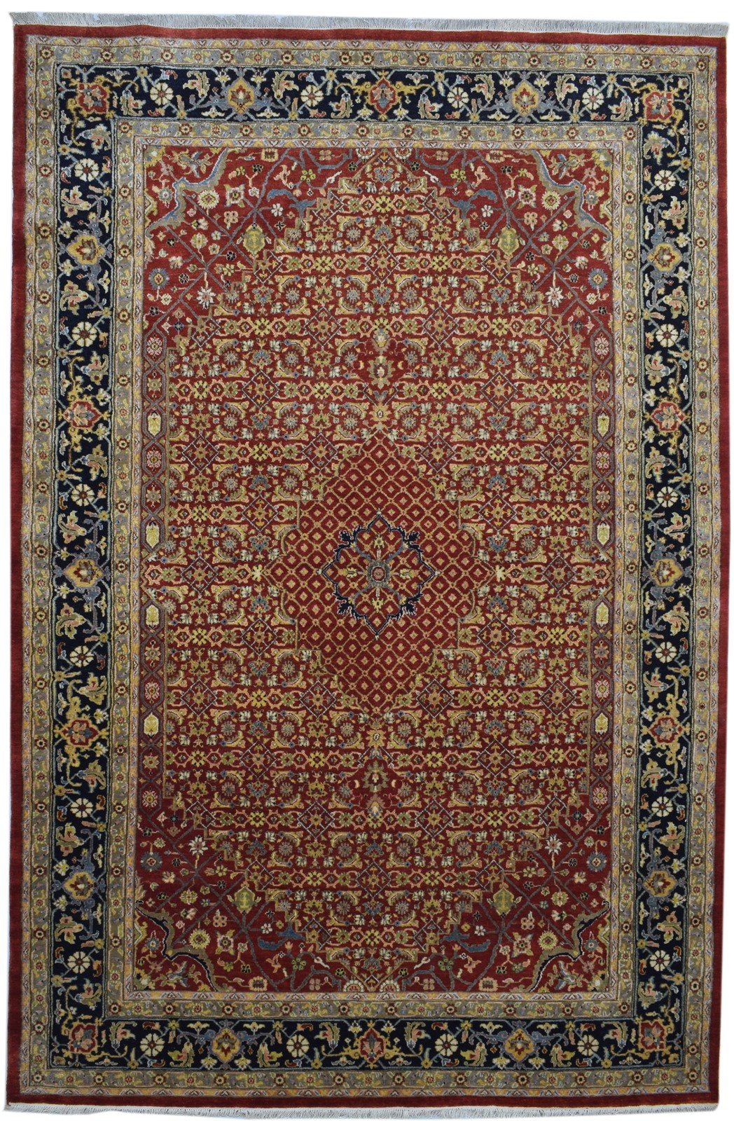 7' X 10' Rug Wool Red Persian Hand Knotted Bijar Oriental Large Carpet 