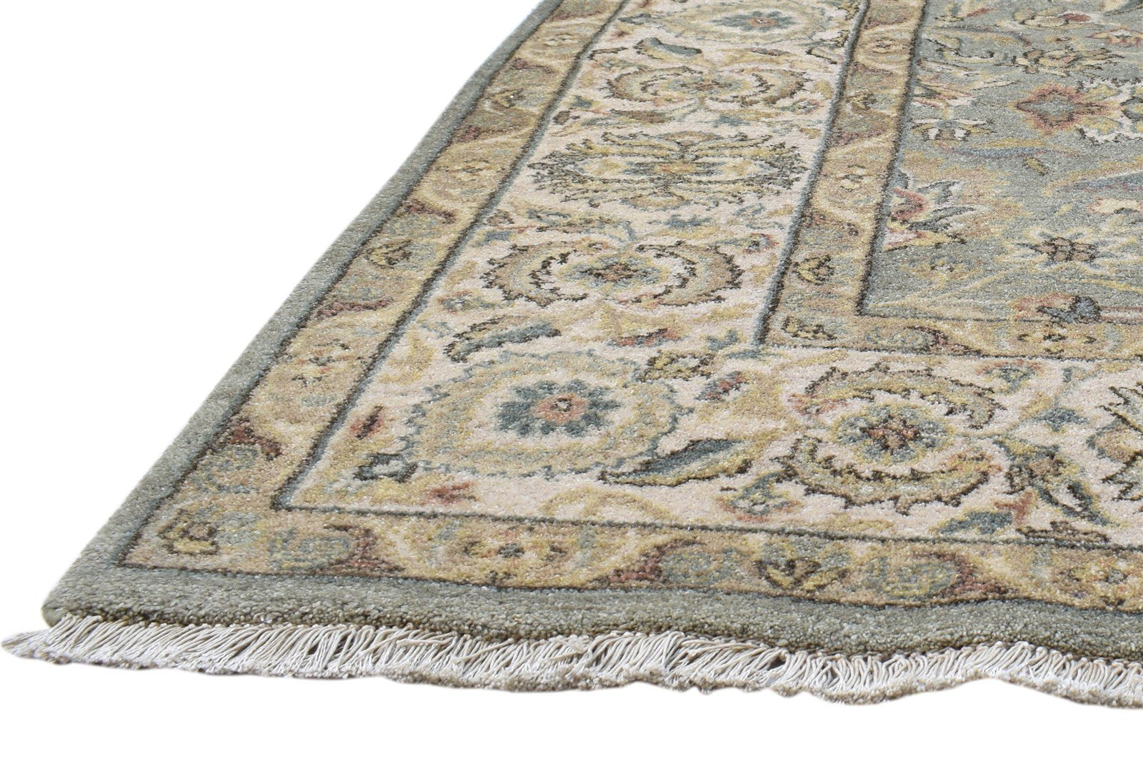 Wool Grey Rug 6' X 9' Persian Hand Knotted Kashan Oriental Room Size Carpet 