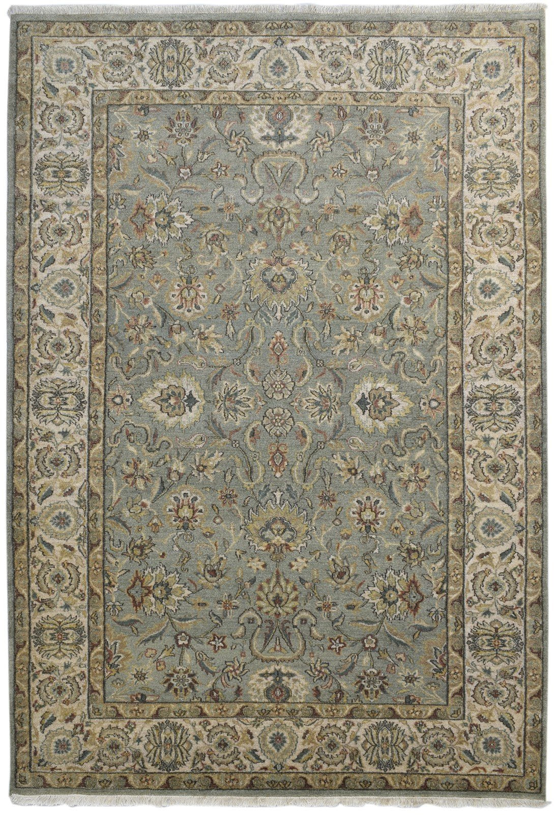 Wool Grey Rug 6' X 9' Persian Hand Knotted Kashan Oriental Room Size Carpet 