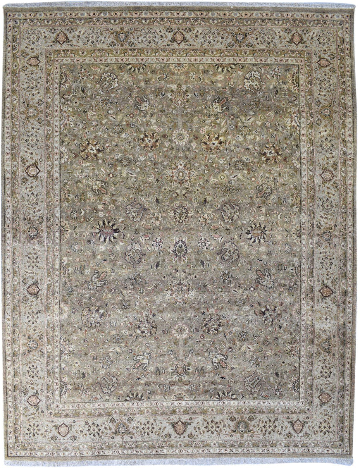 Grey Wool Rug 8' X 10' Persian Hand Knotted Kashan Oriental Large Carpet 