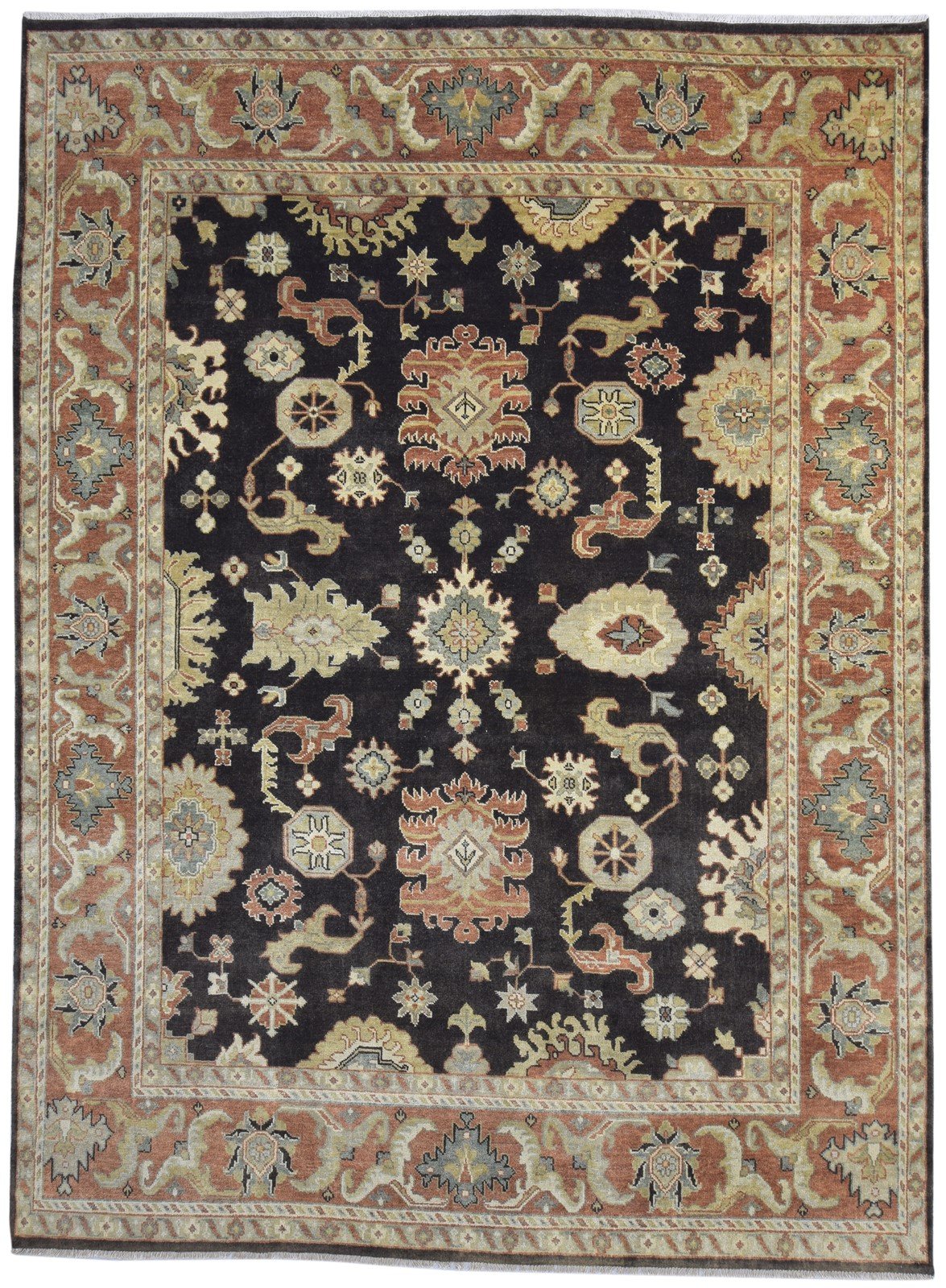 9X12 Rug Wool Charcoal Persian Hand Knotted Oushak Oriental Extra Large Carpet   7864185028757