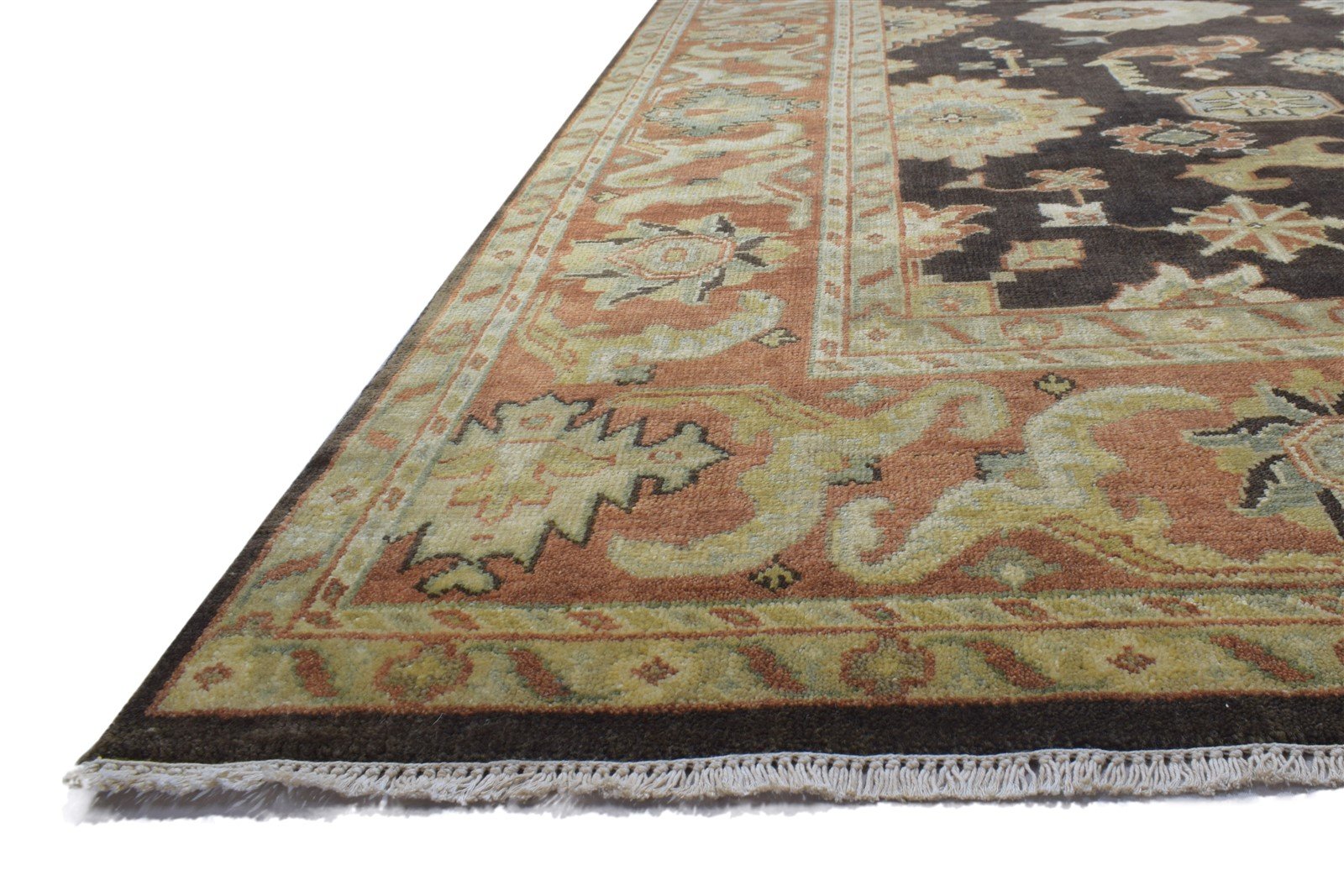 9X12 Rug Wool Charcoal Persian Hand Knotted Oushak Oriental Extra Large Carpet   7864185028757