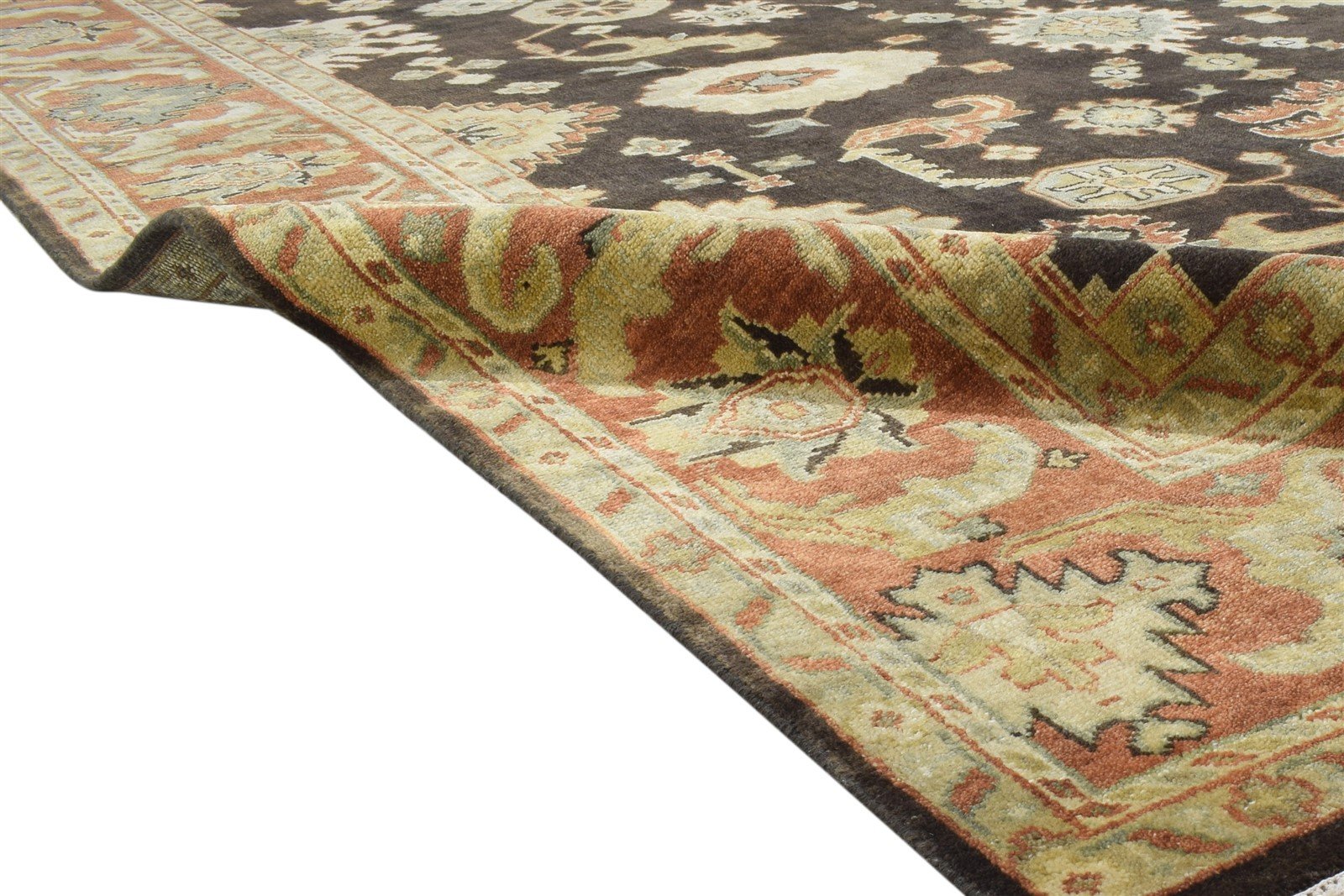 9X12 Rug Wool Charcoal Persian Hand Knotted Oushak Oriental Extra Large Carpet   7864185028757