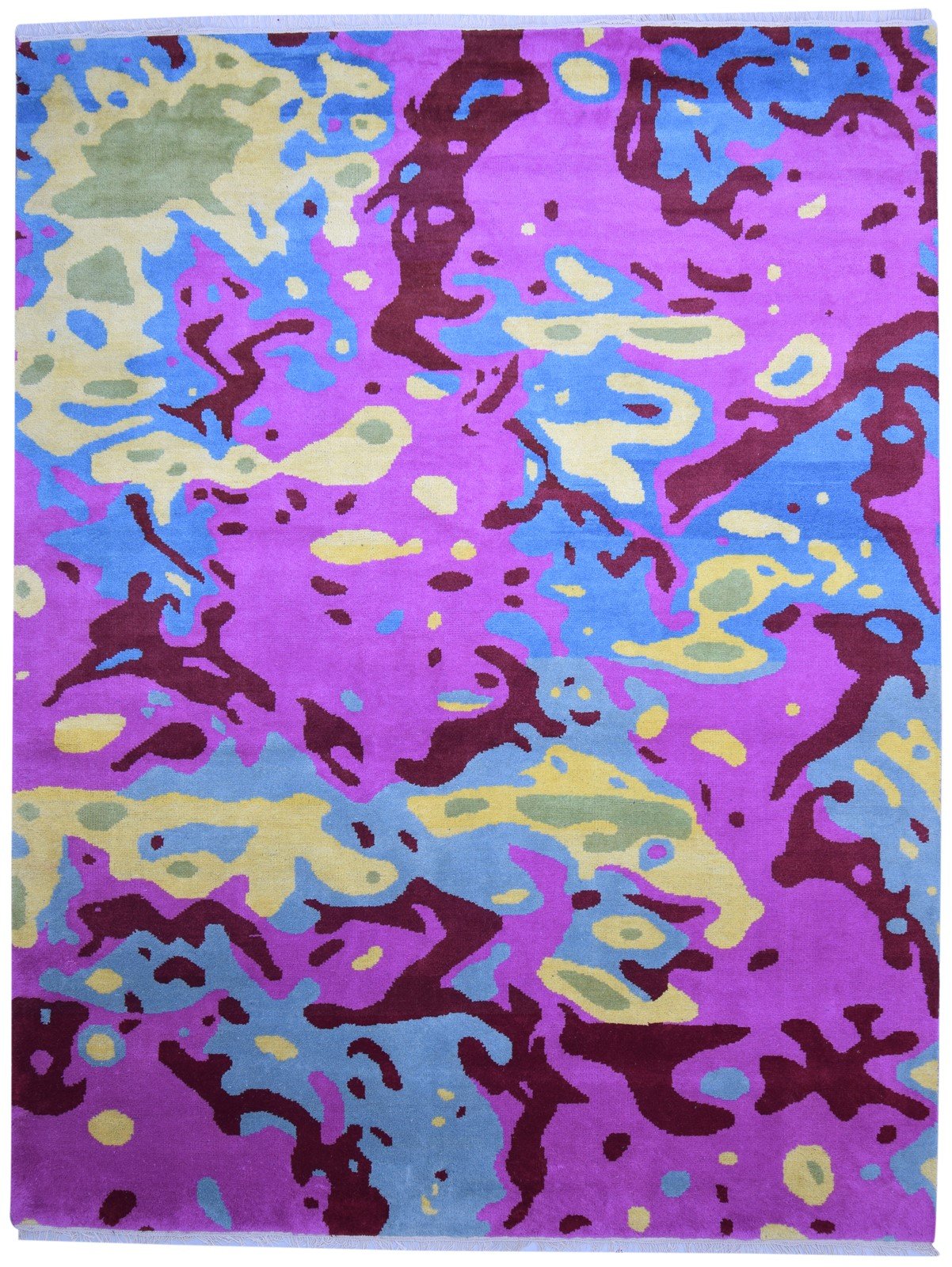 9X12 Rug Wool Purple Modern Hand Knotted Bohemian Abstract Extra Large Carpet   7864315510933