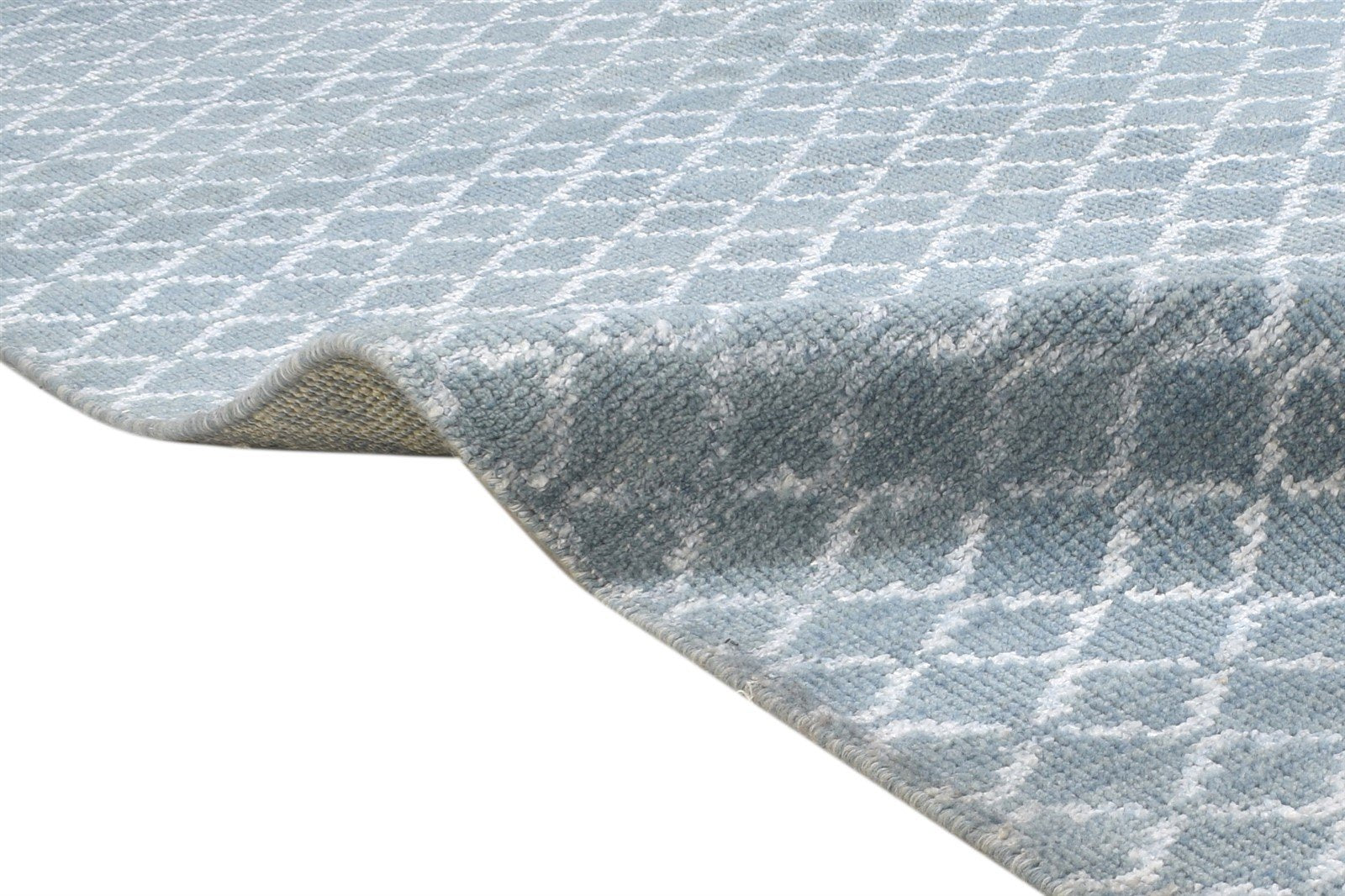 9X12 Rug Wool / Silk Dark Grey Modern Hand Knotted Scandinavian Trellis Large   7864344117397