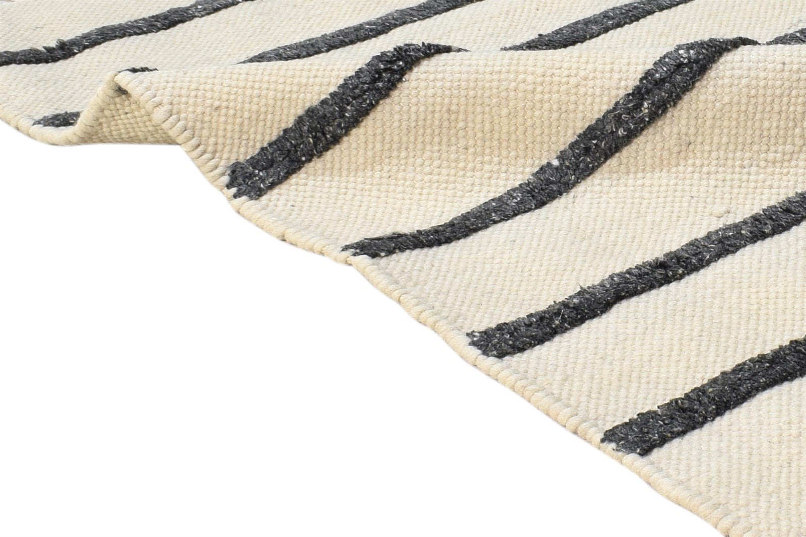 Aggie 4' X 3' Rug Wool Cream Modern Dhurrie French Floral   7865080840341
