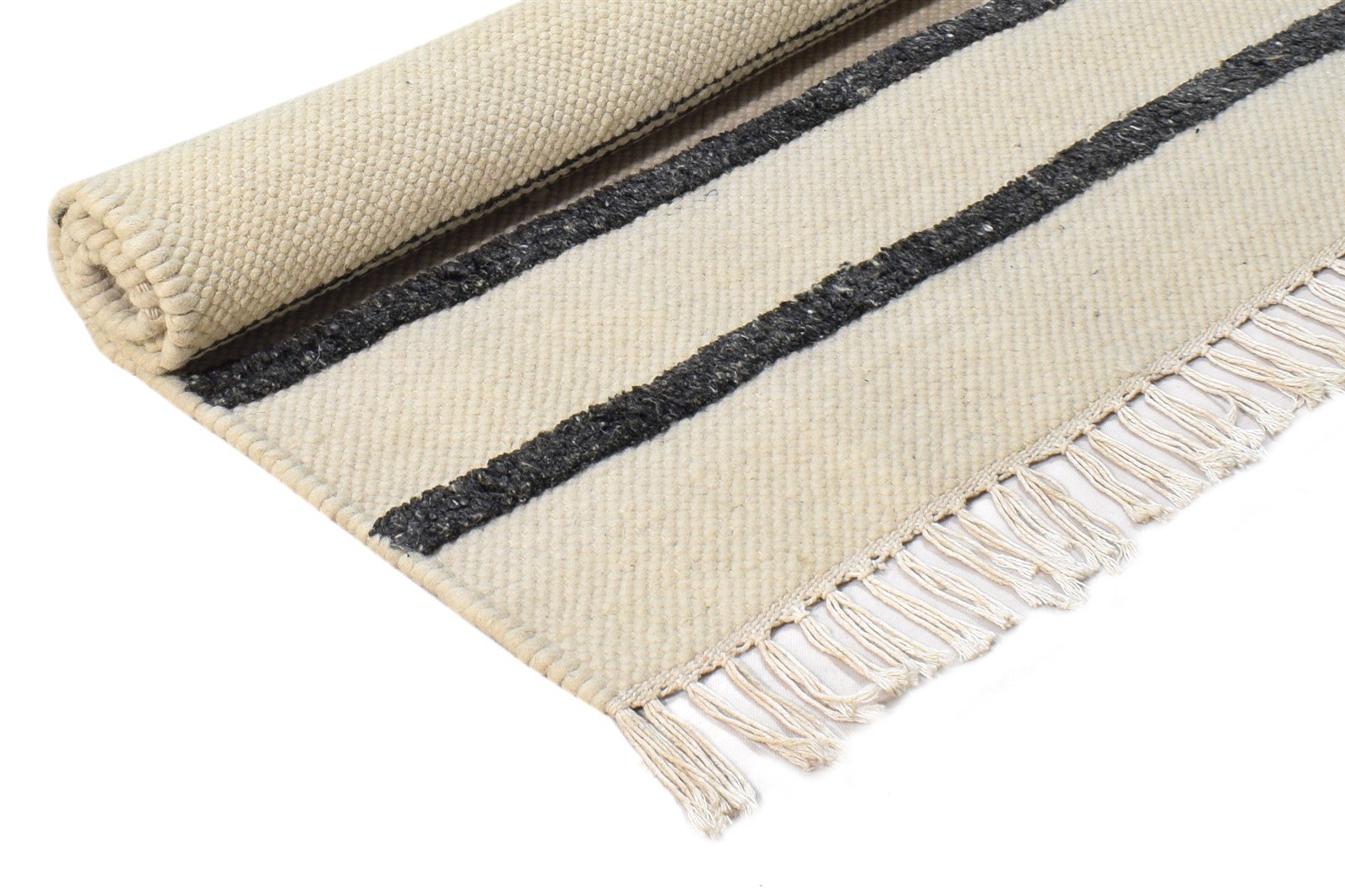 Aggie 4' X 3' Rug Wool Cream Modern Dhurrie French Floral   7865080840341
