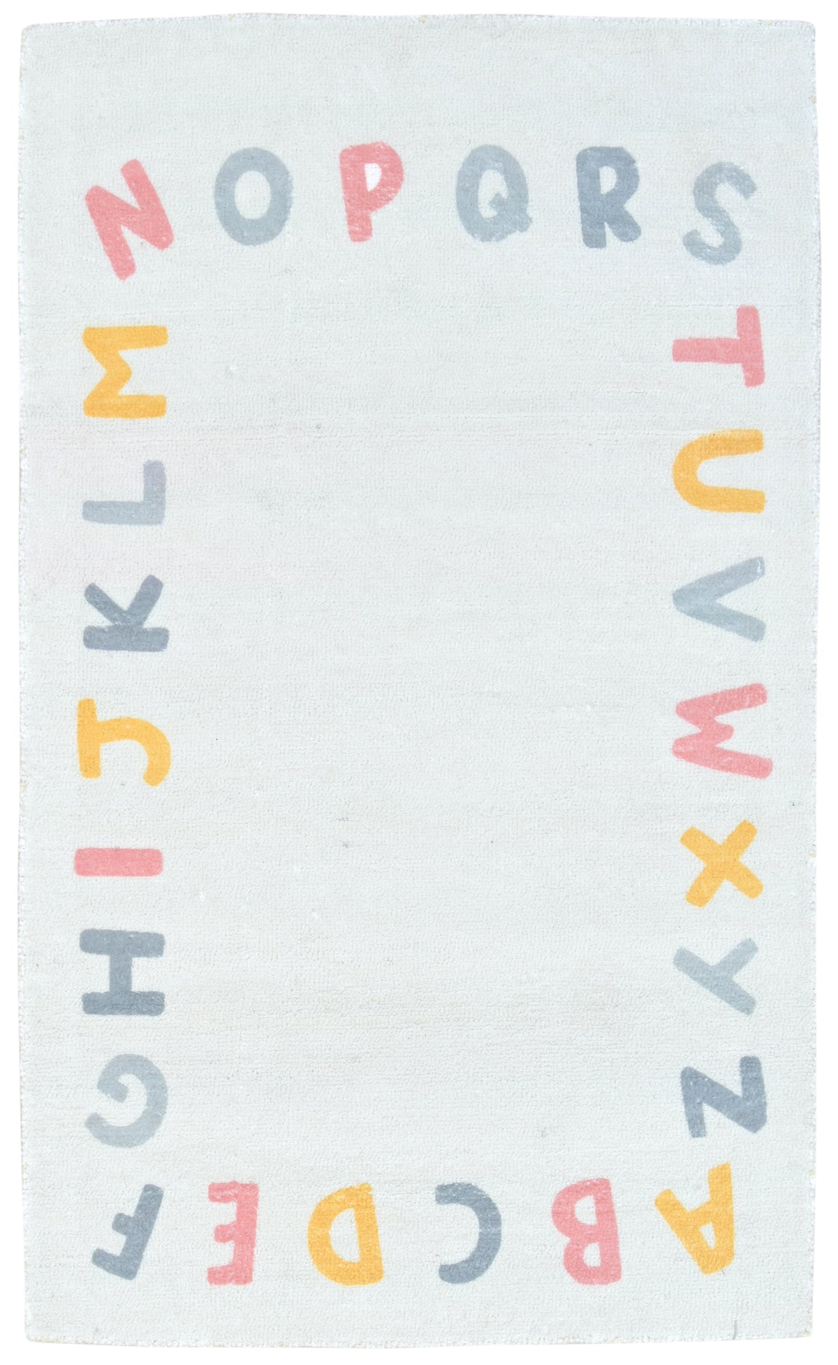 Alphabet Kids Rug | Porcelain Gray ABC Learning Nursery Rug   9126188220565