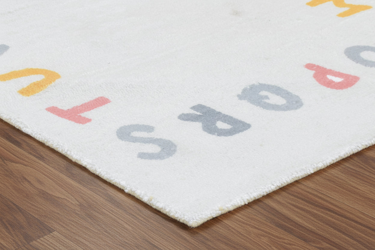 Alphabet Kids Rug | Porcelain Gray ABC Learning Nursery Rug   9126188220565