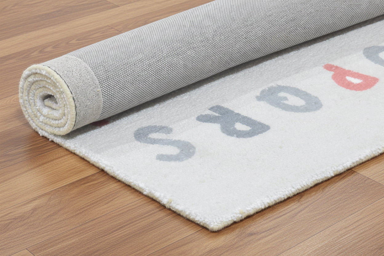 Alphabet Kids Rug | Porcelain Gray ABC Learning Nursery Rug   9126188220565