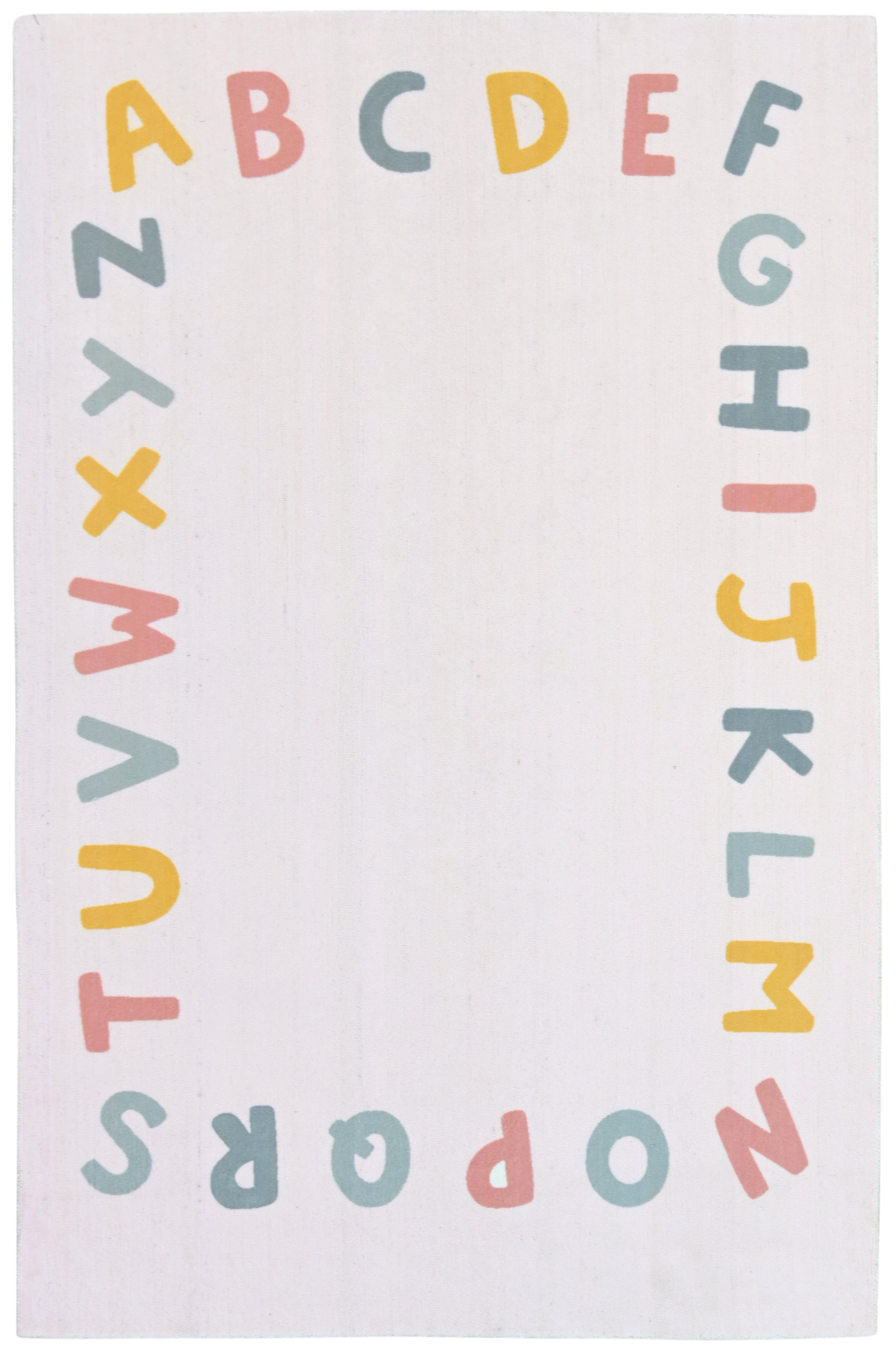 Alphabet Kids Rug | Soft Pink ABC Learning Nursery Rug   9122057093269