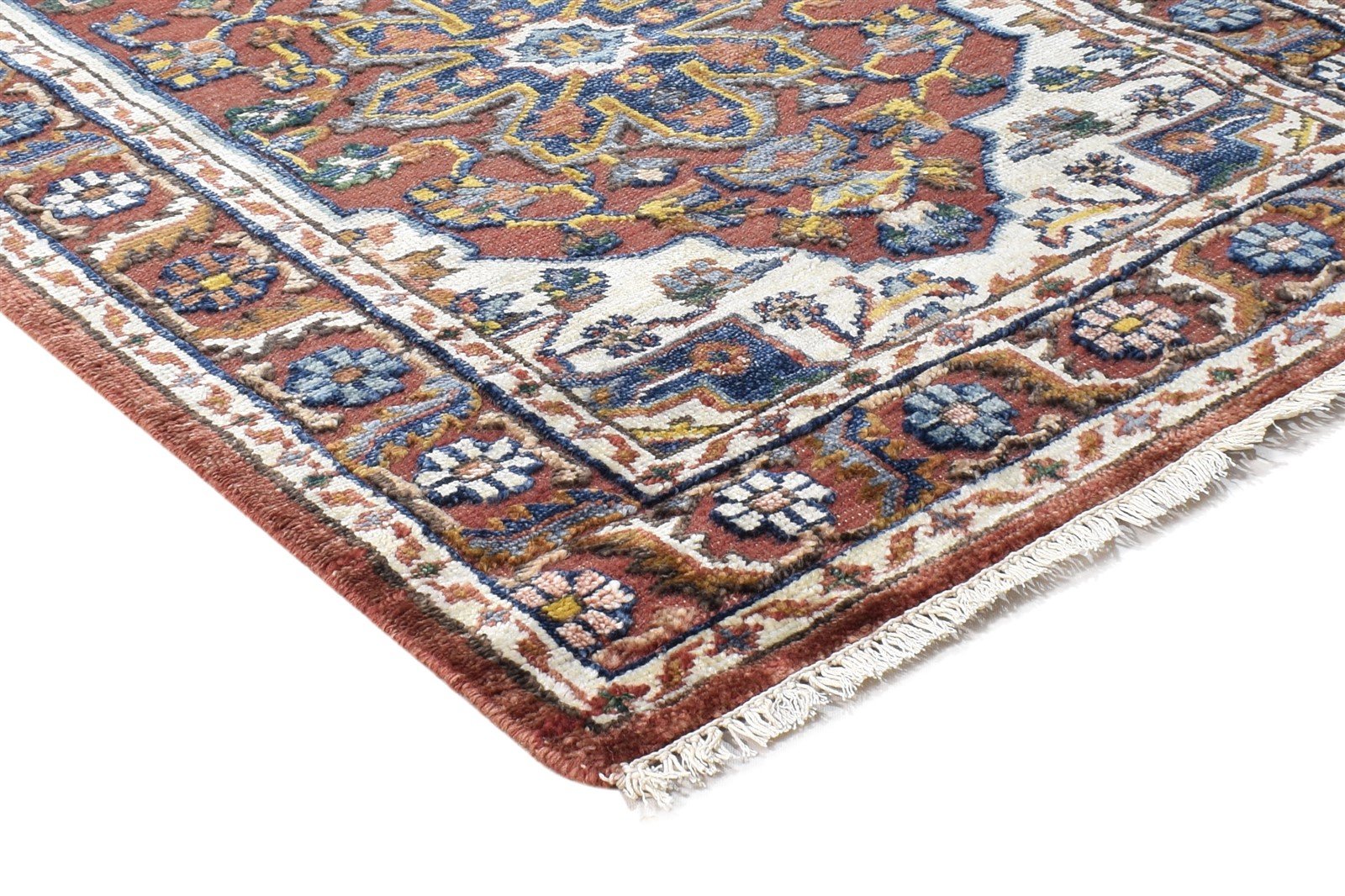 Alyss Rust Wool / Silk Rug 2'6"x10 Persian Hand Knotted Oushak Oriental Runner   7864996855957