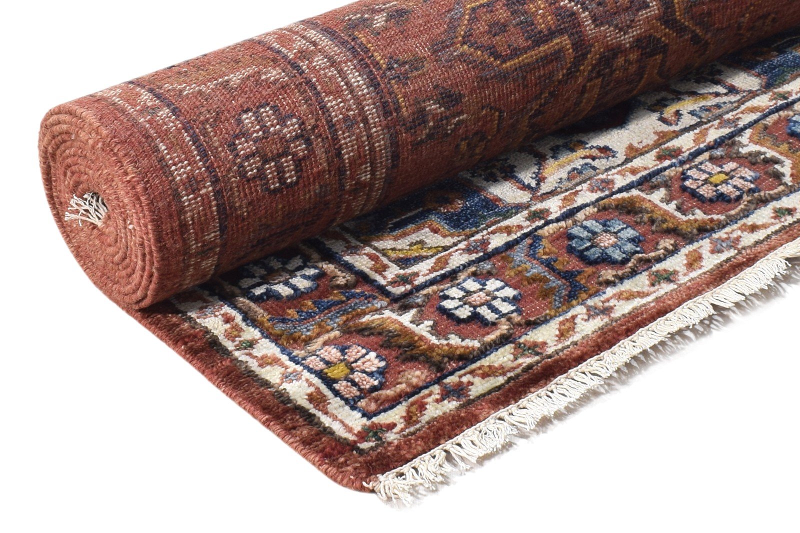 Alyss Rust Wool / Silk Rug 2'6"x10 Persian Hand Knotted Oushak Oriental Runner   7864996855957