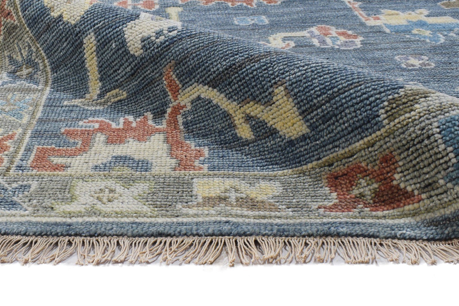 Anamika Wool Blue Navy Hand-Knotted Oushak Persian Rug   8881898946709