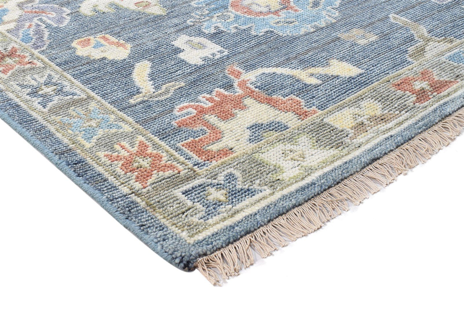 Anamika Wool Blue Navy Hand-Knotted Oushak Persian Rug   8881898946709