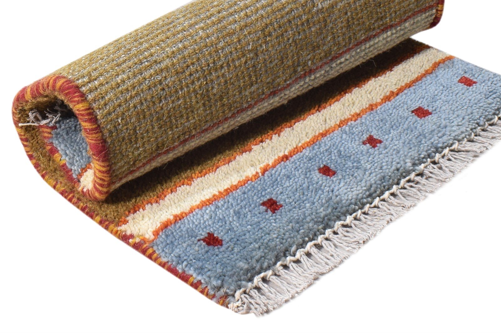 Andi Brown Wool Rug 1' X 2' Persian Hand Knotted Southwestern Tribal   7865185304725