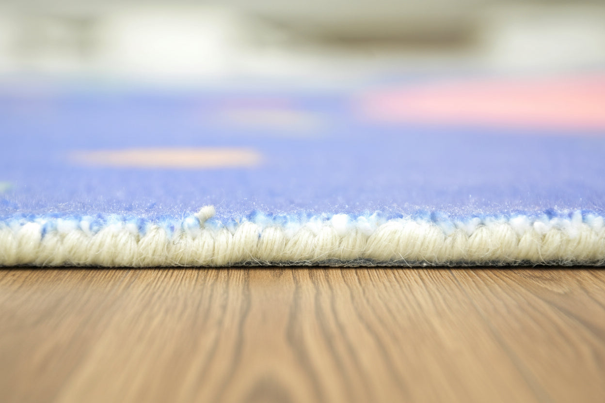 Anky Rainbow Navy Blue Handmade Kids Nursery Plush Soft Rug   9122581446805