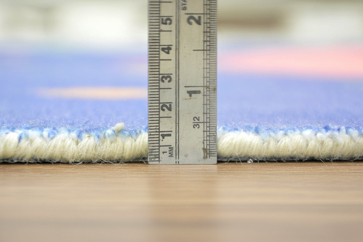 Anky Rainbow Navy Blue Handmade Kids Nursery Plush Soft Rug   9122581446805