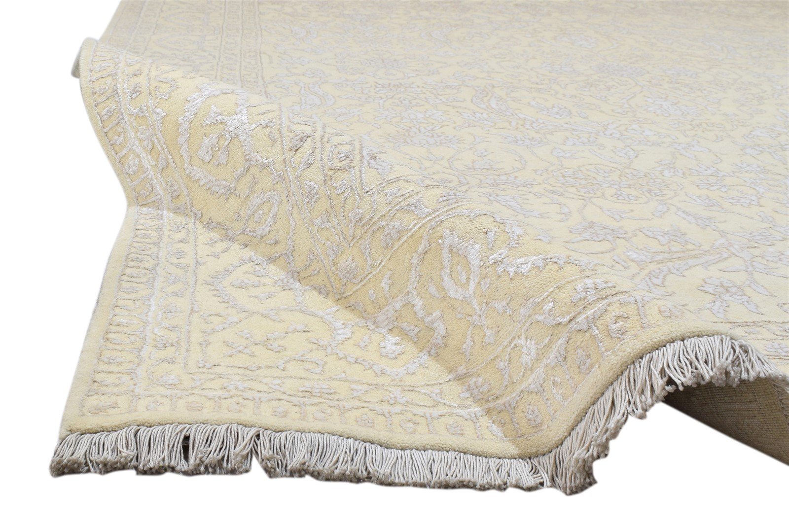 Annemarie Sand Wool / Silk Rug 6' X 10' Persian Hand Knotted Kashan Oriental   7860693729429