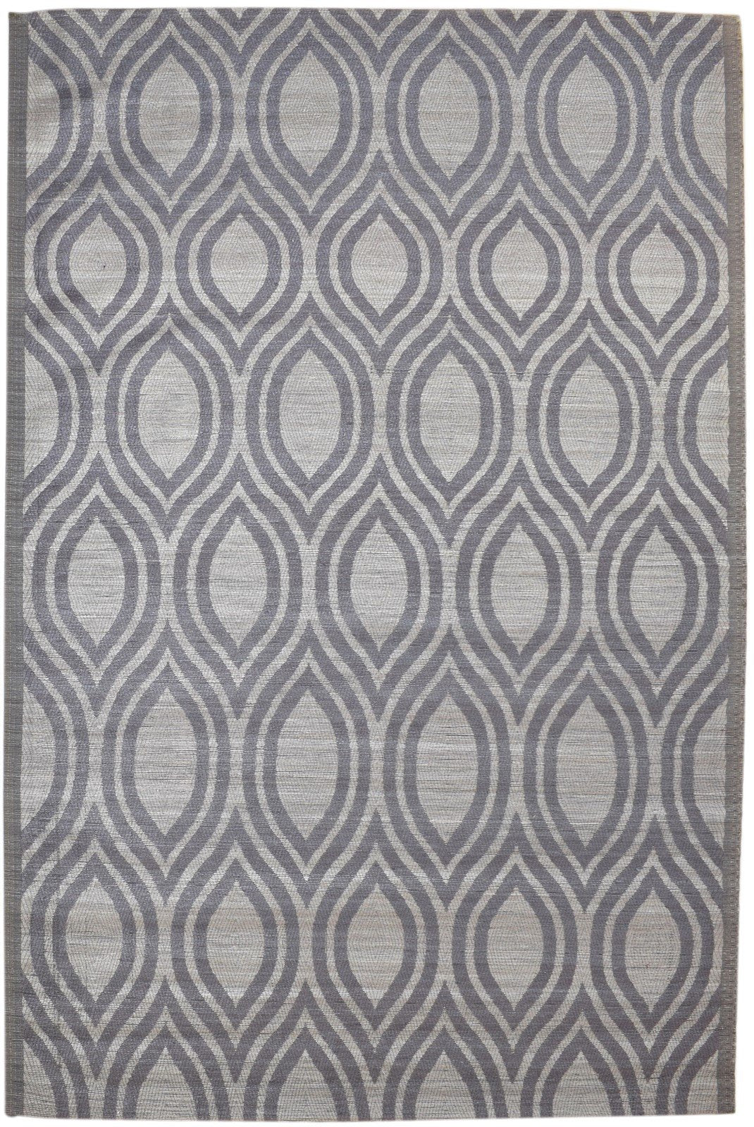 Art Silk Grey Rug 5' X 8' Modern Power Loomed Moroccan Trellis 5'2"X7'11" Carpet   7860700938389