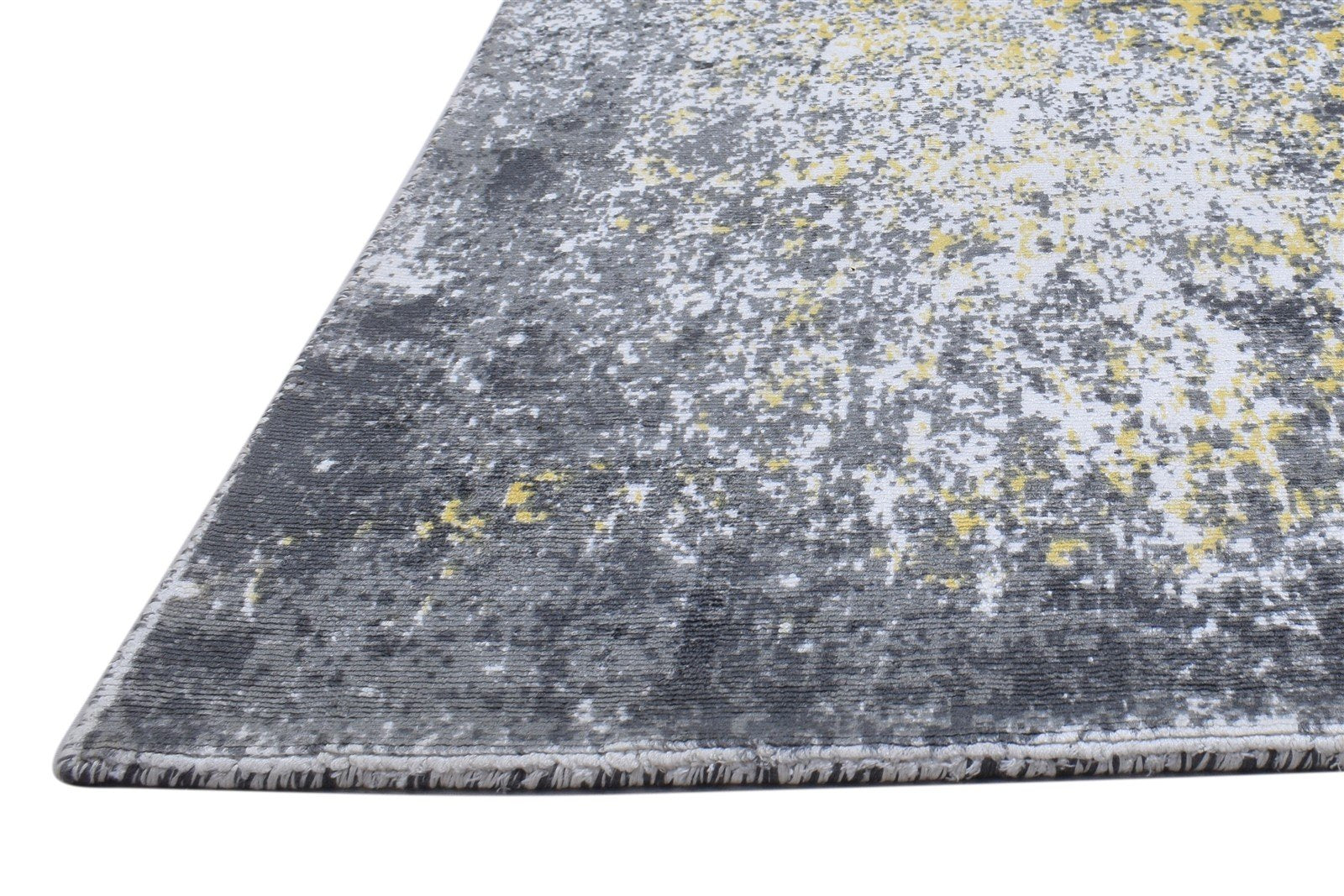 Art Silk Yellow Rug 5' X 7' Modern Hand Woven Indian Abstract Room Size Carpet   7864160682133