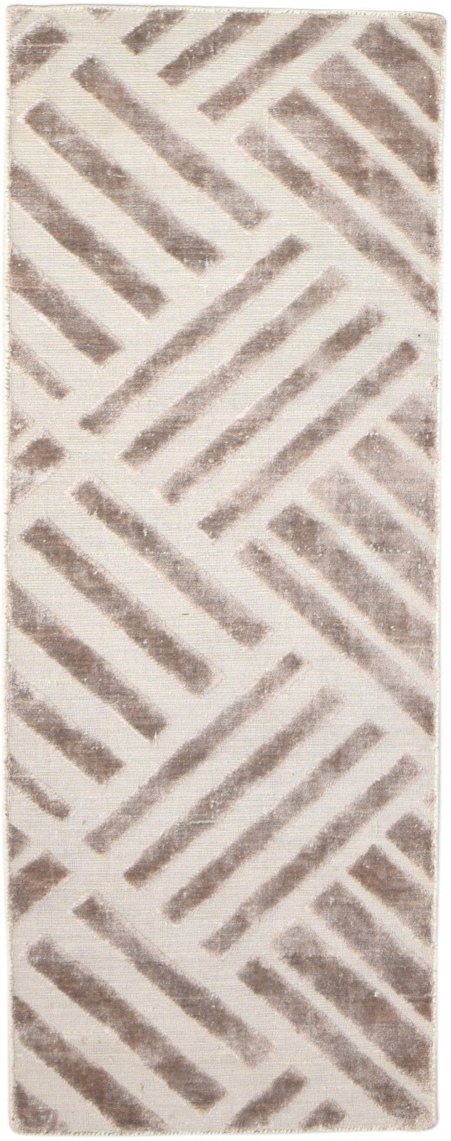Atlante 2X6 Rug Wool Silk Red Modern Jacquard Loom Scandinavian Geometric Runner   7864147902613