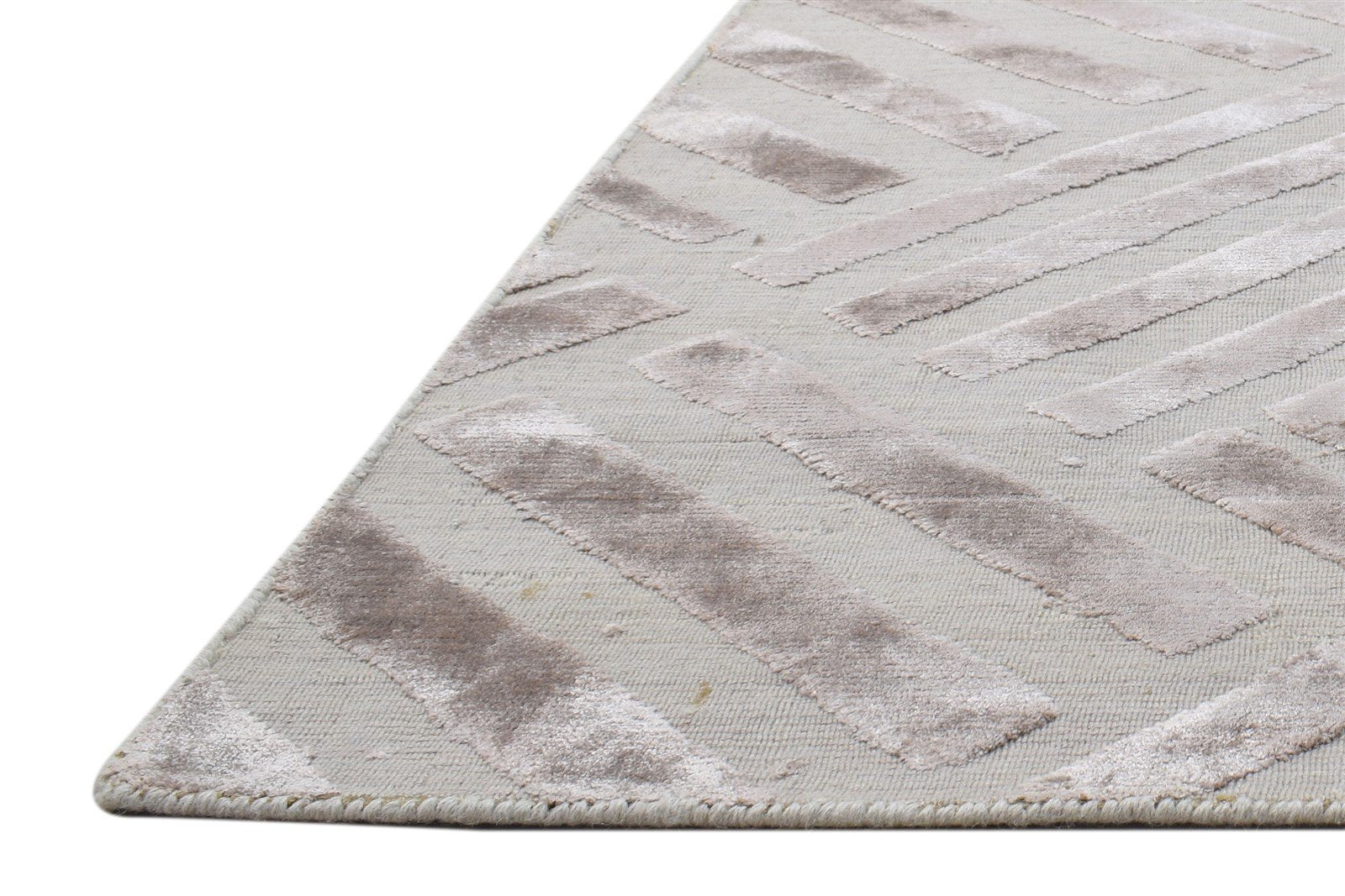 Atlante 2X6 Rug Wool Silk Red Modern Jacquard Loom Scandinavian Geometric Runner   7864147902613