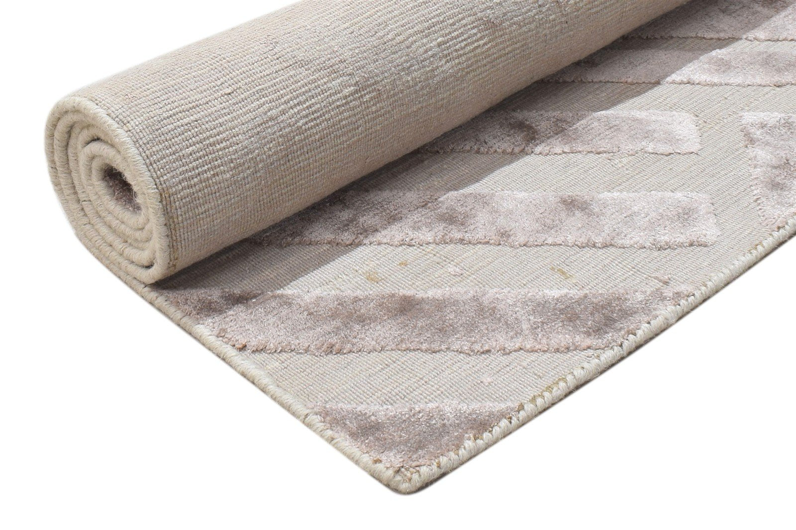Atlante 2X6 Rug Wool Silk Red Modern Jacquard Loom Scandinavian Geometric Runner   7864147902613