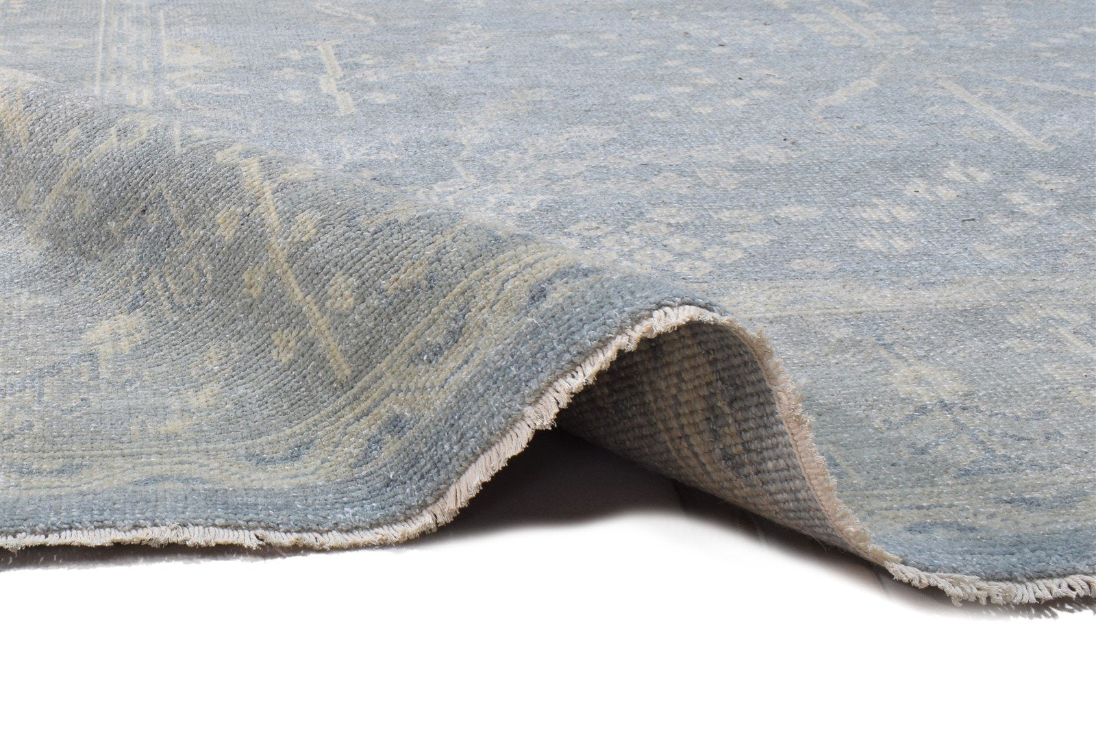 Augustine 8X10 Rug Wool Silk Blue Persian Hand Knotted Sarouk-Indian Oriental   7864117362837