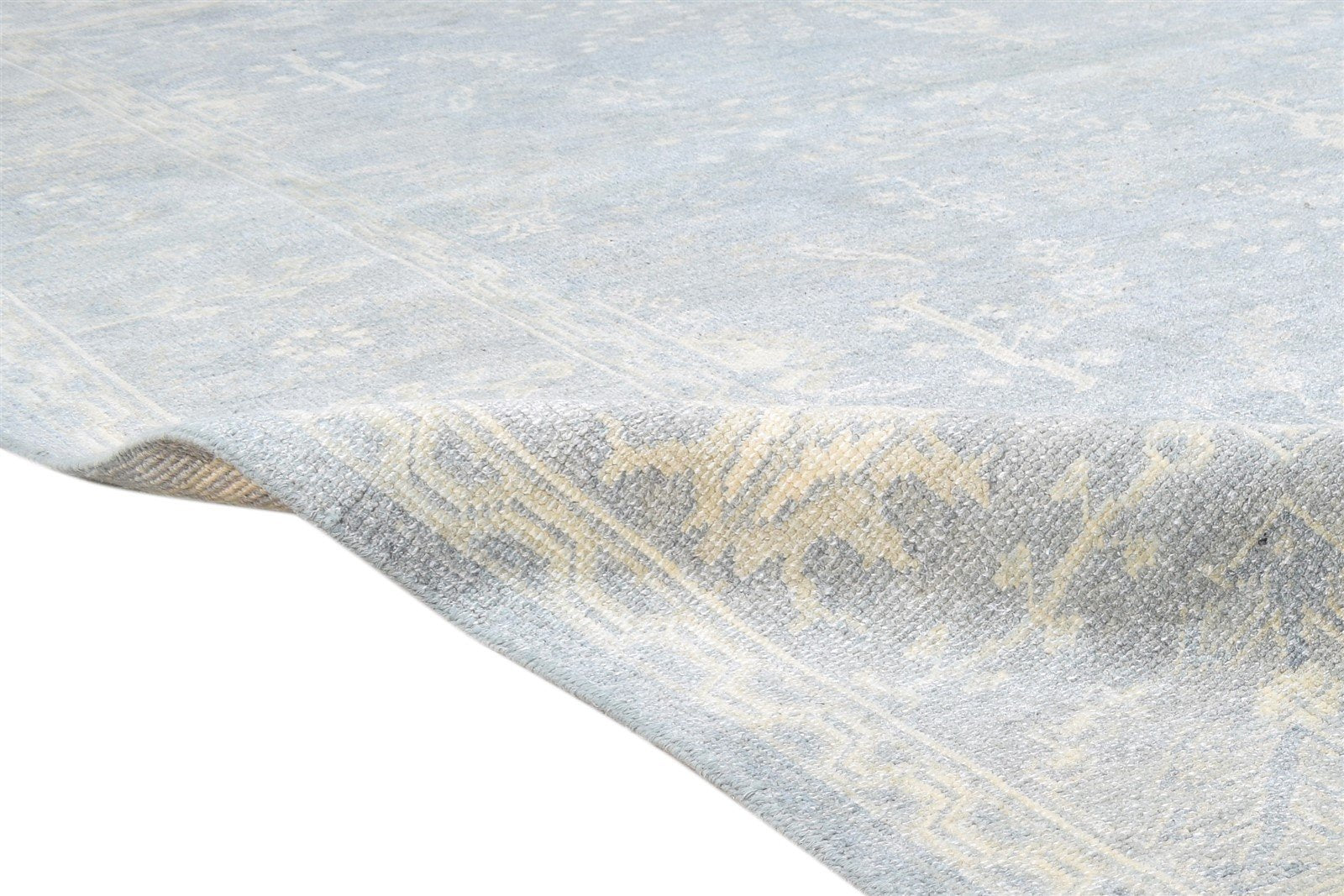 Augustine 8X10 Rug Wool Silk Blue Persian Hand Knotted Sarouk-Indian Oriental   7864117362837