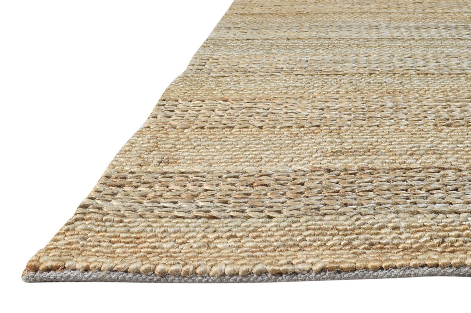Beige Jute Rug 3' X 5' Modern Hand-Hooked Scandinavian Solid Room Size Carpet   7865139462293
