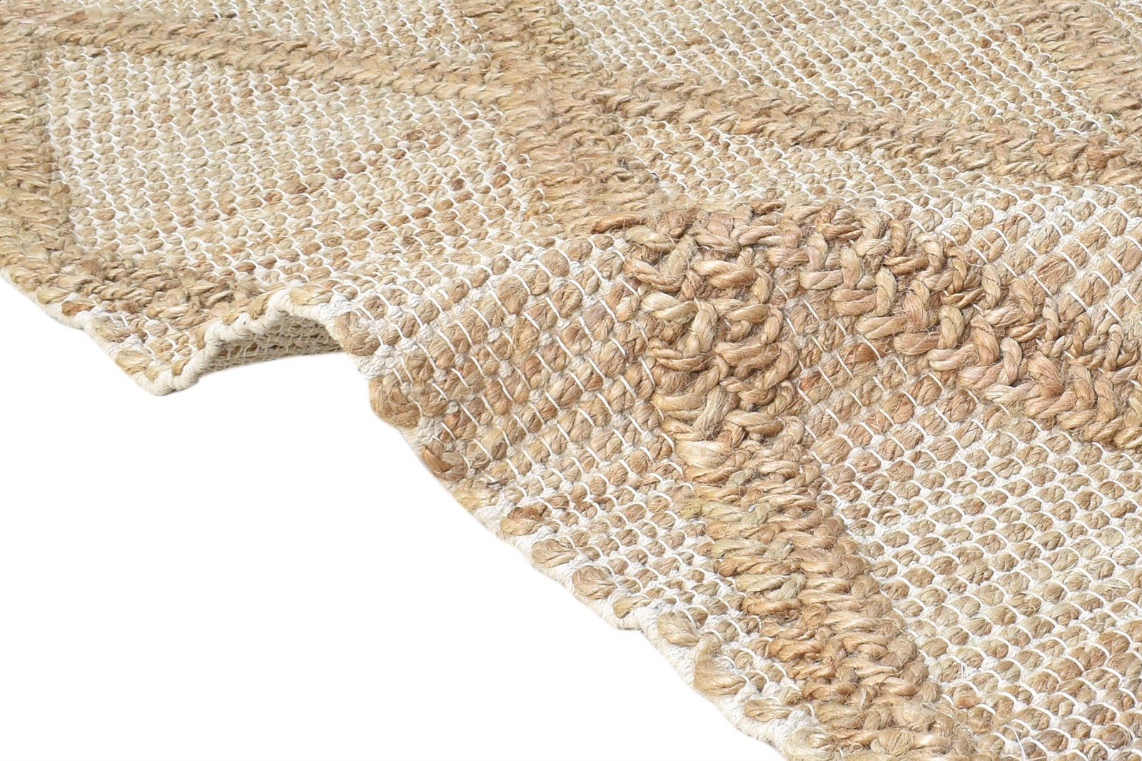 Beige Jute Rug 5' X 8' Modern Hand Woven Scandinavian Nordic Room Size Carpet   7865005670549