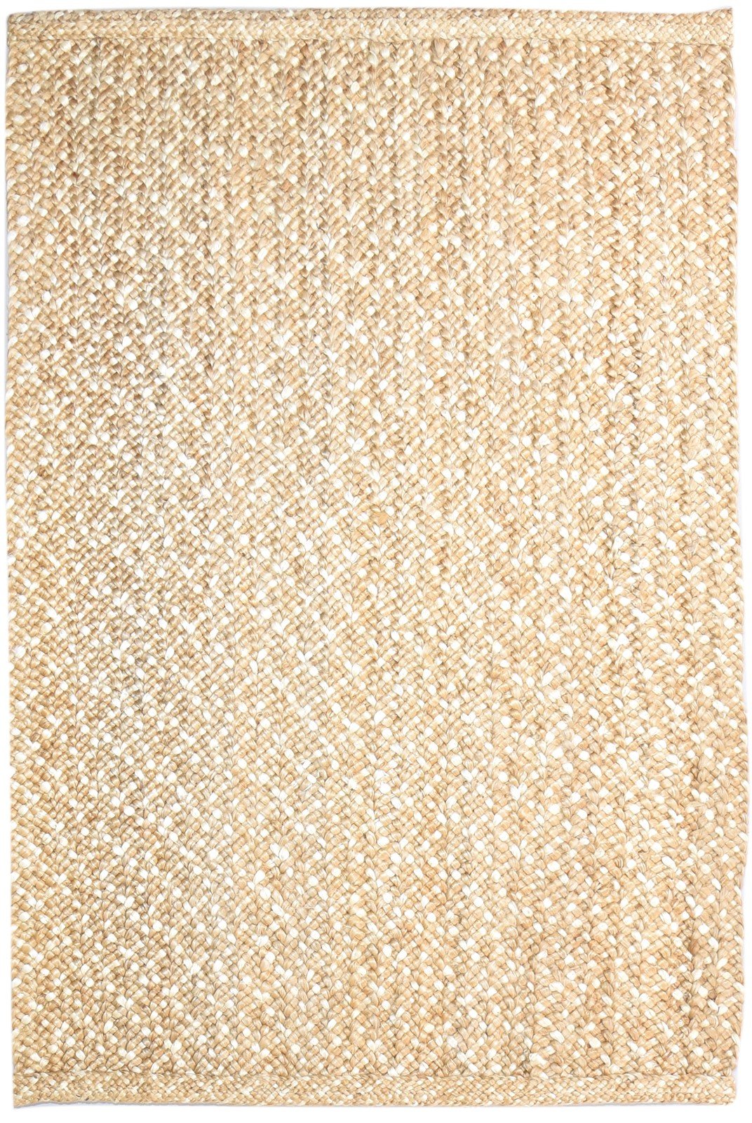 Beige Jute Rug 5' X 8' Modern Hand Woven Scandinavian Solid Room Size Carpet   7864962318485