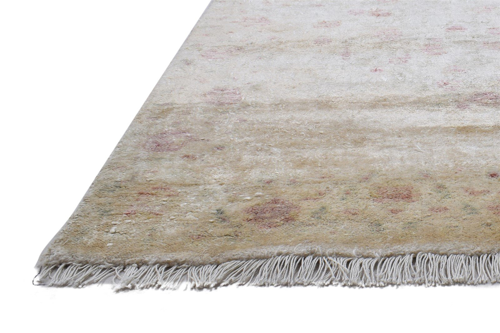 Beige Silk Rug 3' X 5' Vintage Hand Knotted Moroccan Oriental Room Size Carpet   7864100290709