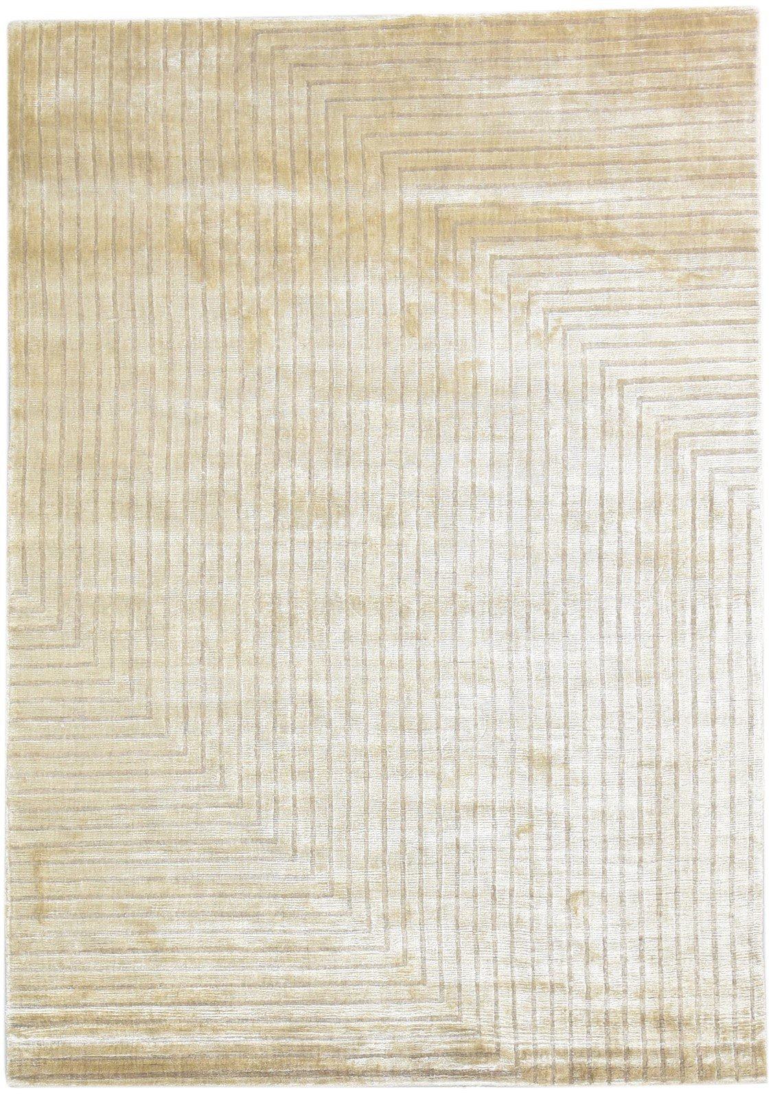 Beige Silk Rug 5' X 7' Modern Handloom Scandinavian Geometric Room Size Carpet   7865107349653