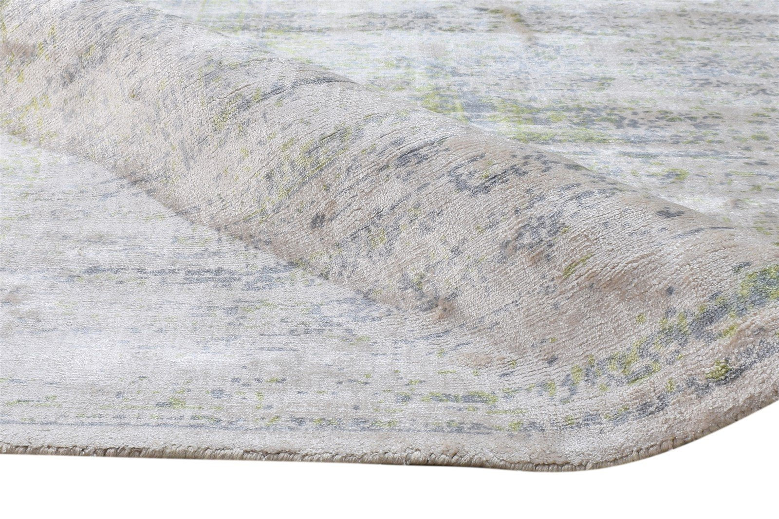 Beige Silk Rug 8' X 10' Modern Handloom American Abstract Large Carpet   7865145917589