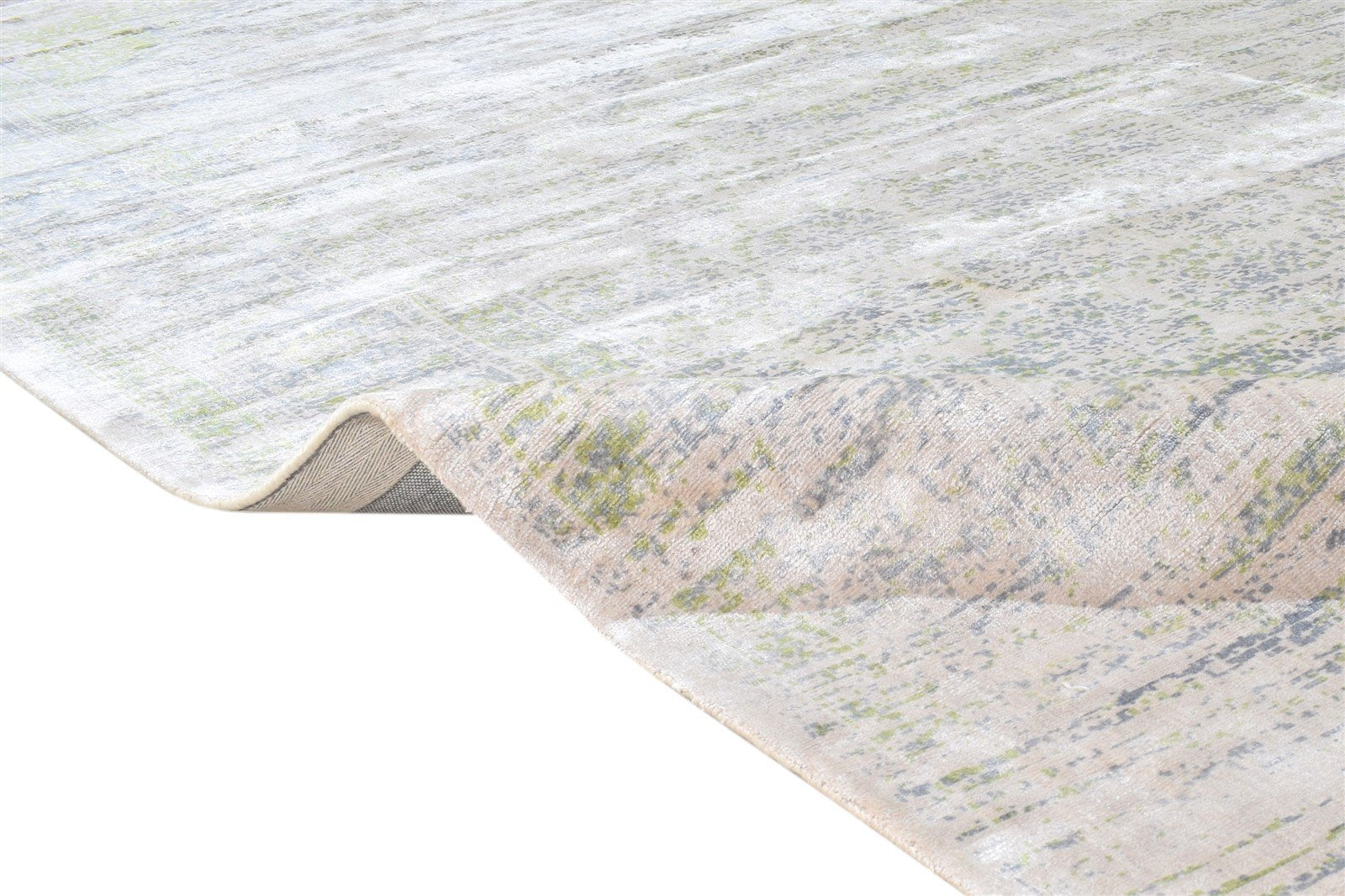 Beige Silk Rug 8' X 10' Modern Handloom American Abstract Large Carpet   7865145917589