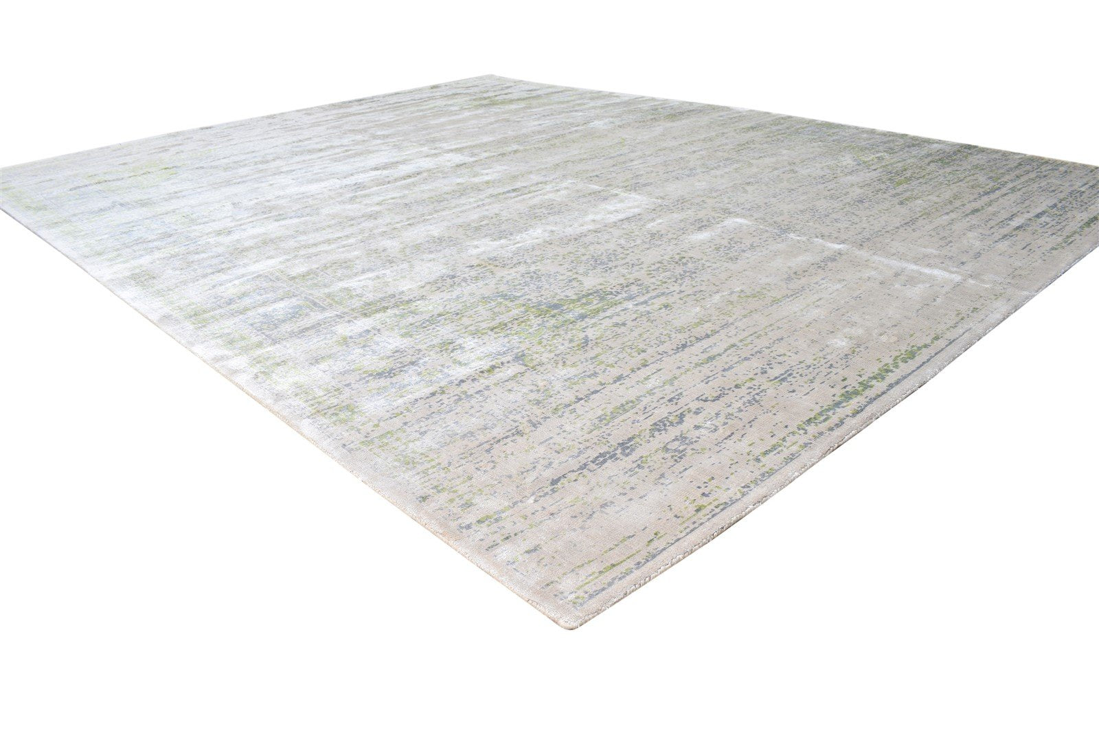 Beige Silk Rug 8' X 10' Modern Handloom American Abstract Large Carpet   7865145917589