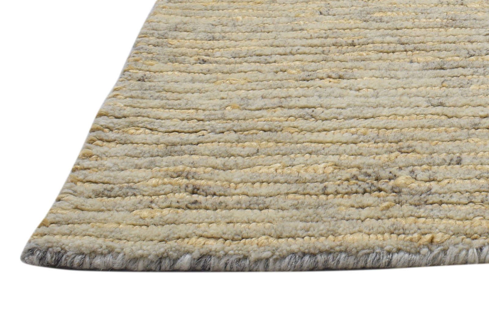 Beige Wool / Jute Rug 2X3 Modern Hand Knotted Scandinavian Solid Small Carpet   7864091181205