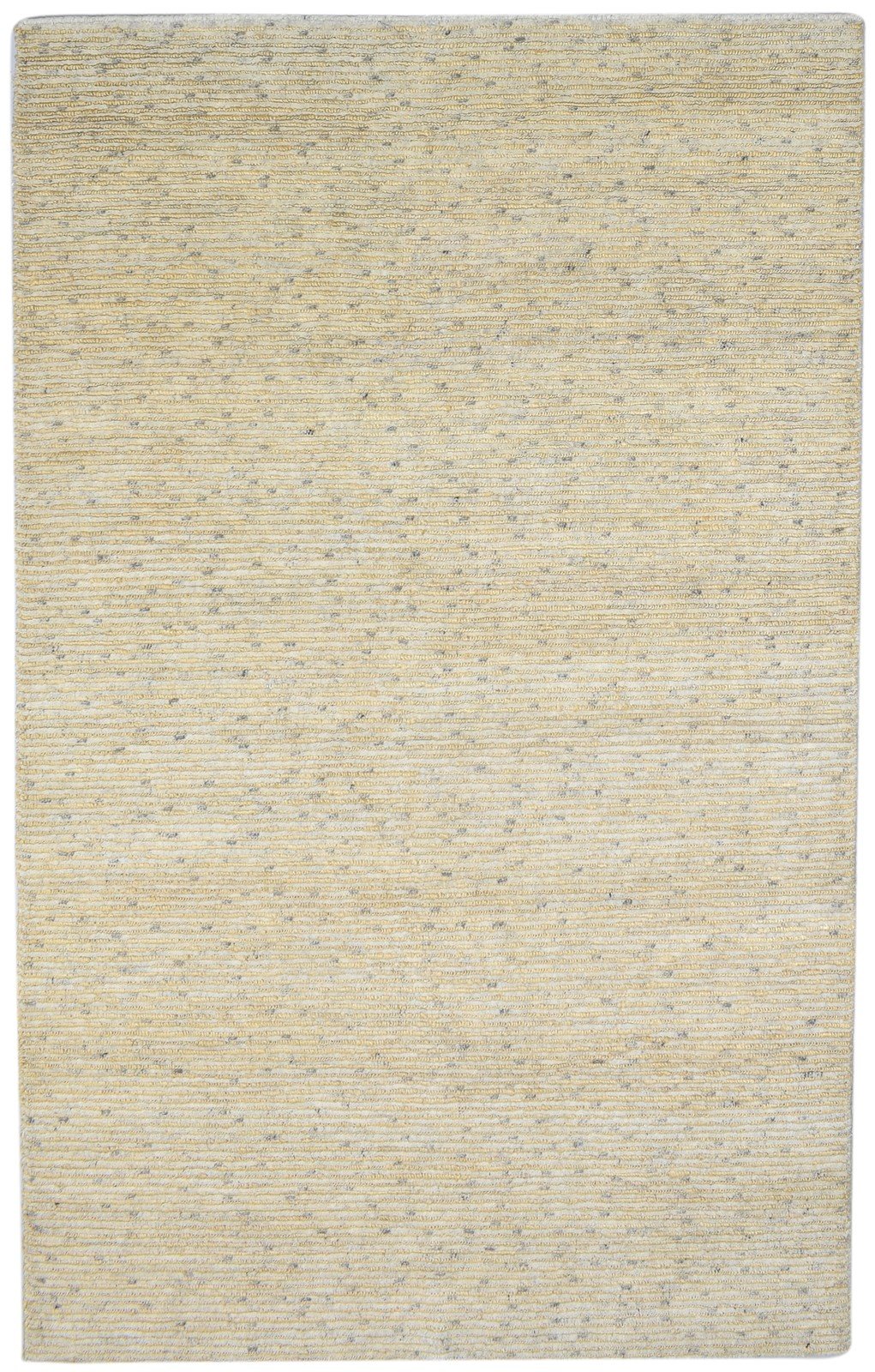 Beige Wool / Jute Rug 5X8 Modern Hand Knotted Scandinavian Striped Room Size   7864092000405