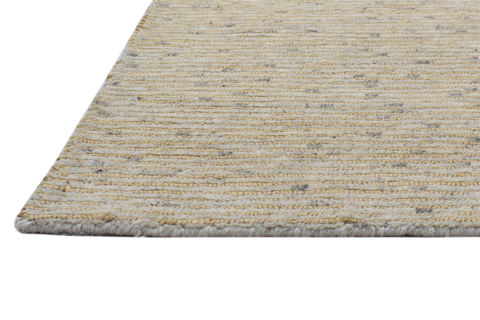 Beige Wool / Jute Rug 5X8 Modern Hand Knotted Scandinavian Striped Room Size   7864092000405