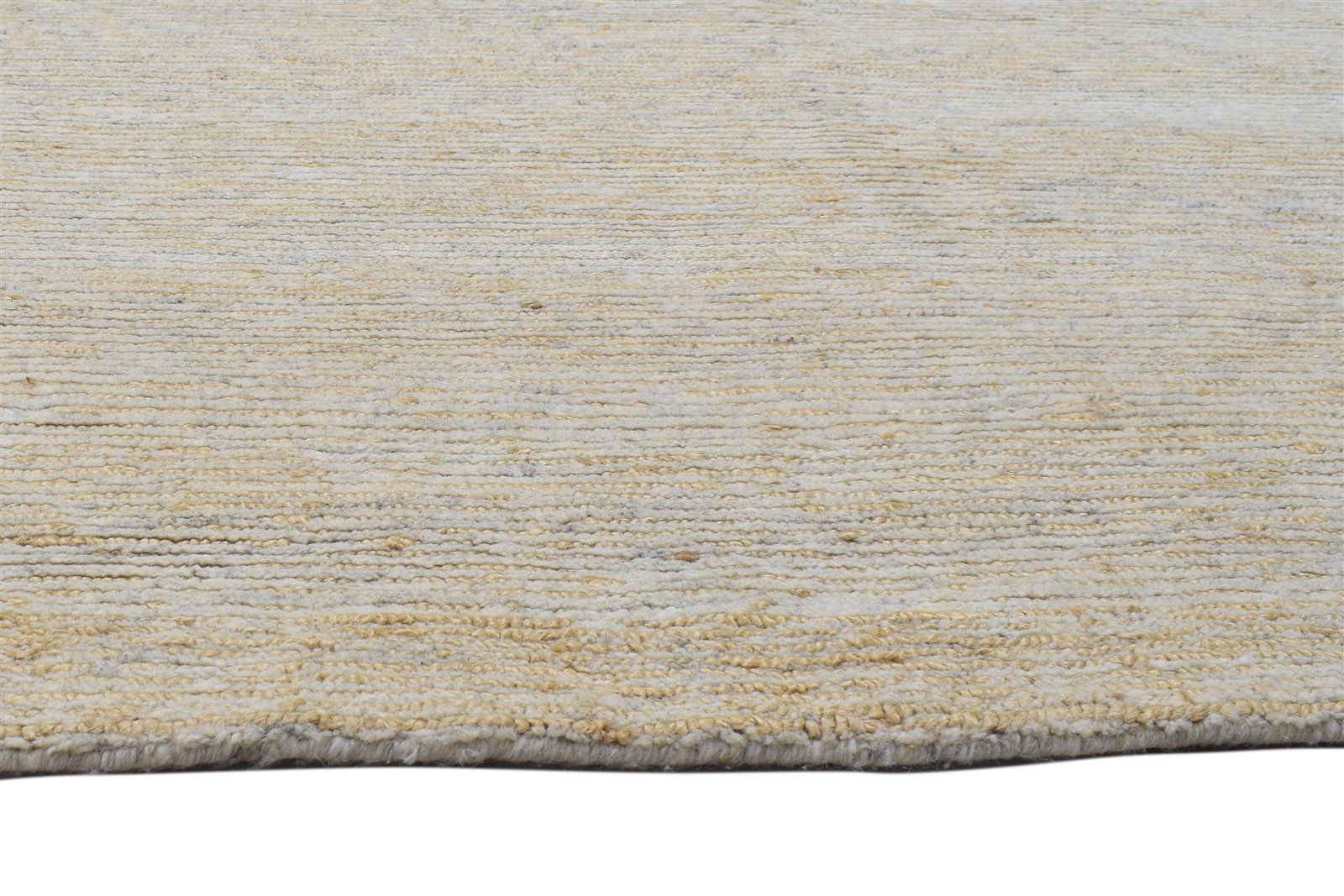 Beige Wool / Jute Rug 8X11 Modern Hand Knotted Scandinavian Striped Large Carpet   7864102781077