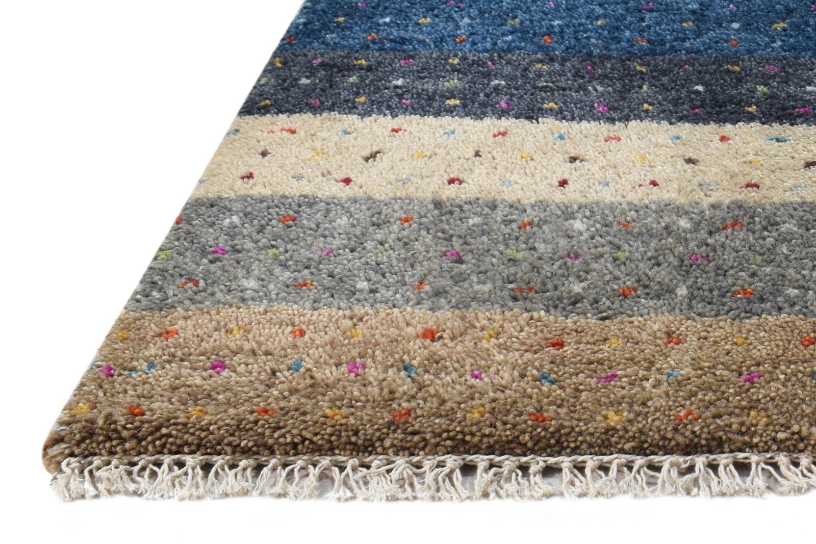 Beige Wool Rug 1' X 2' Southwestern Hand Knotted American Tribal Small Carpet   7865087950997